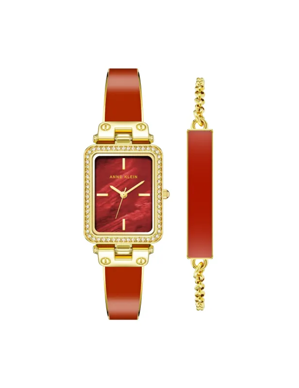 Rectangular Case Watch and Bracelet Set sold by Anne Klein