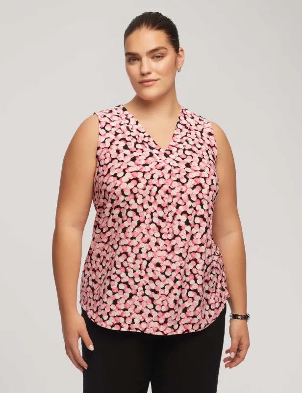 Plus Size Printed Ity Pleat Front Shell sold by Anne Klein