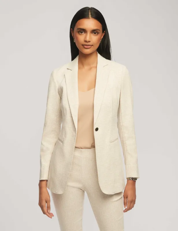 Grid Tech Stretch One Button Jacket sold by Anne Klein