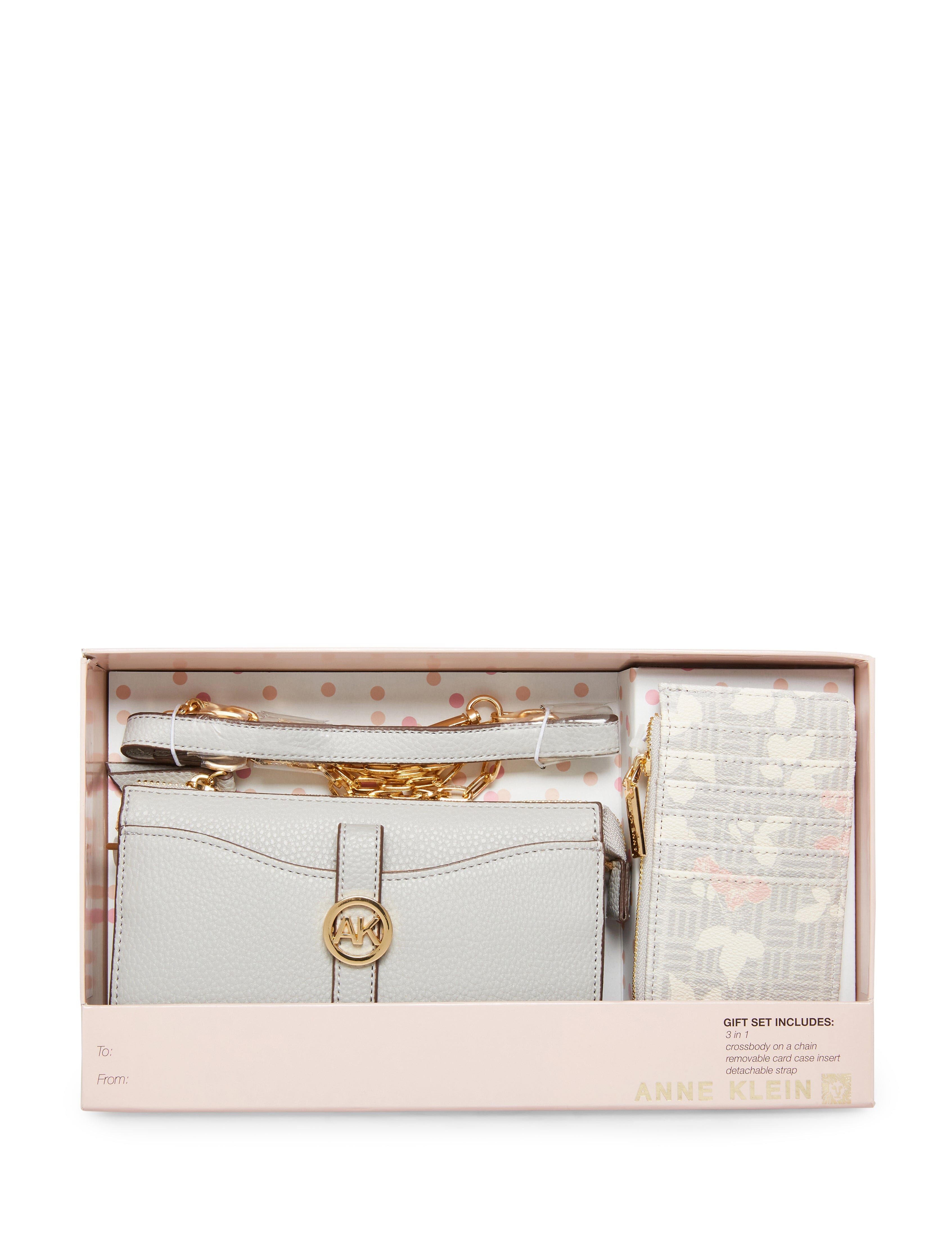 Boxed Wallet On A Chain Set With Removable Card Case Insert
