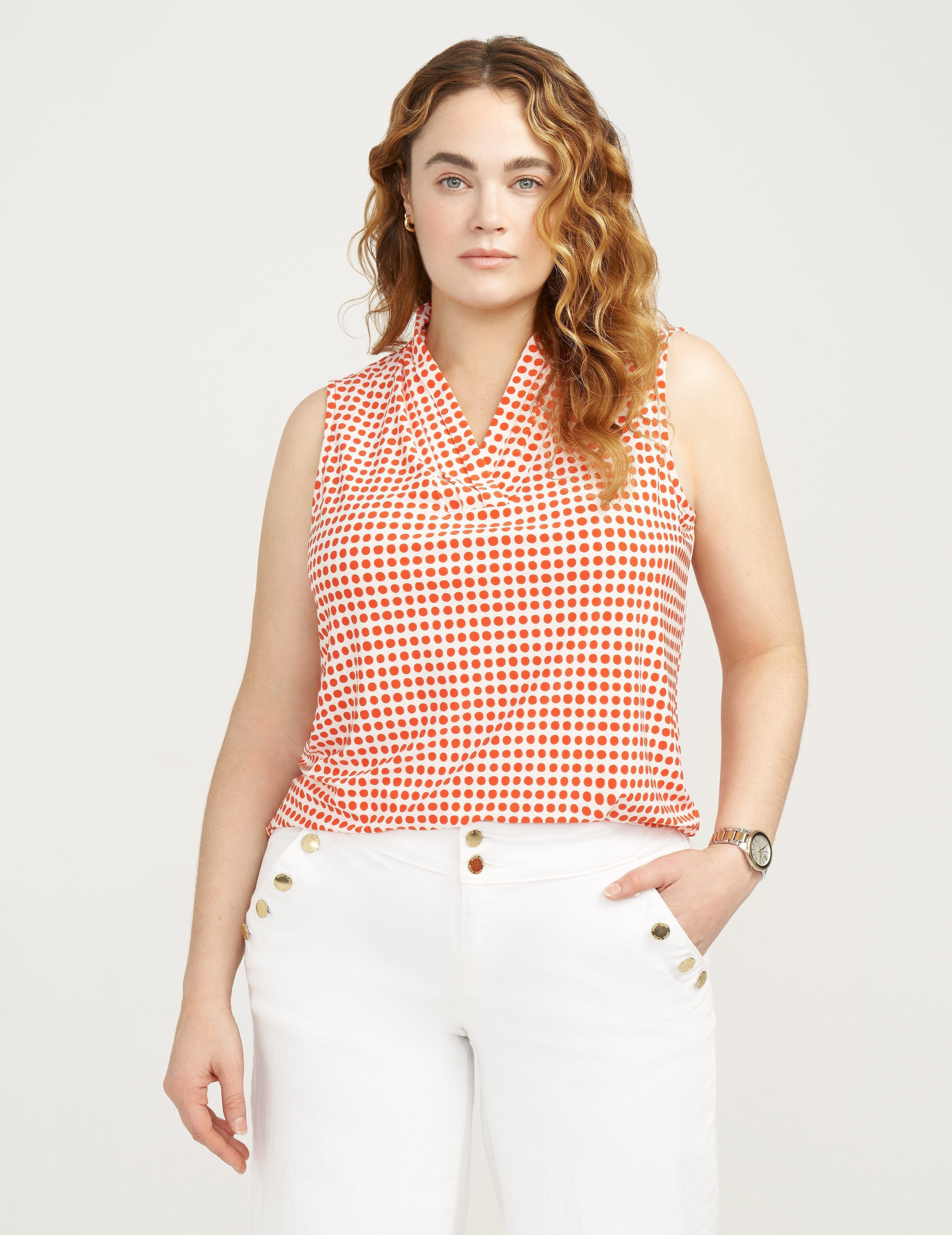 Plus Size Pearly Dot Triple Pleat Top- Clearance sold by Anne Klein product image thumbnail 2