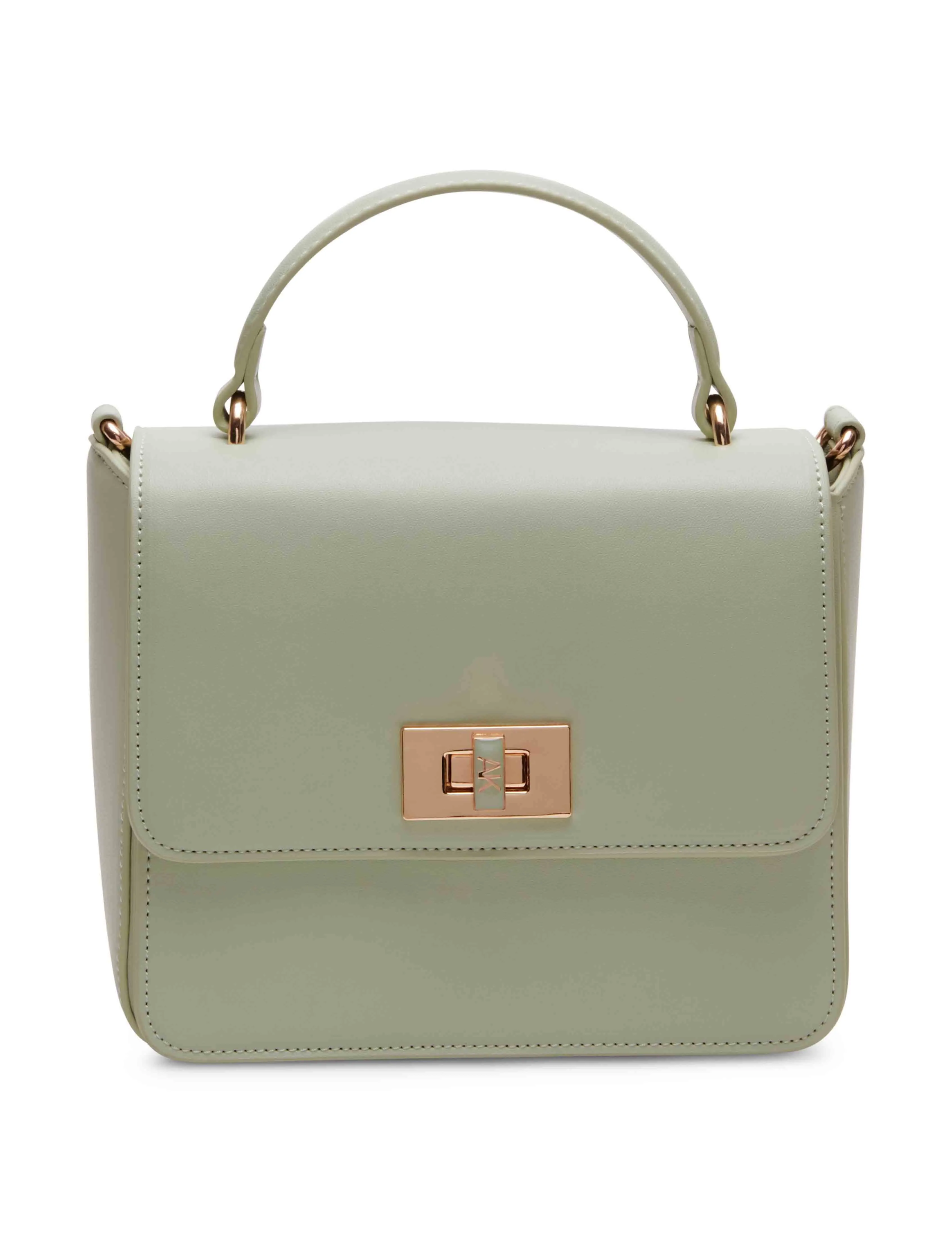 Small Square Flap Crossbody With Enamel Turn Lock sold by Anne Klein