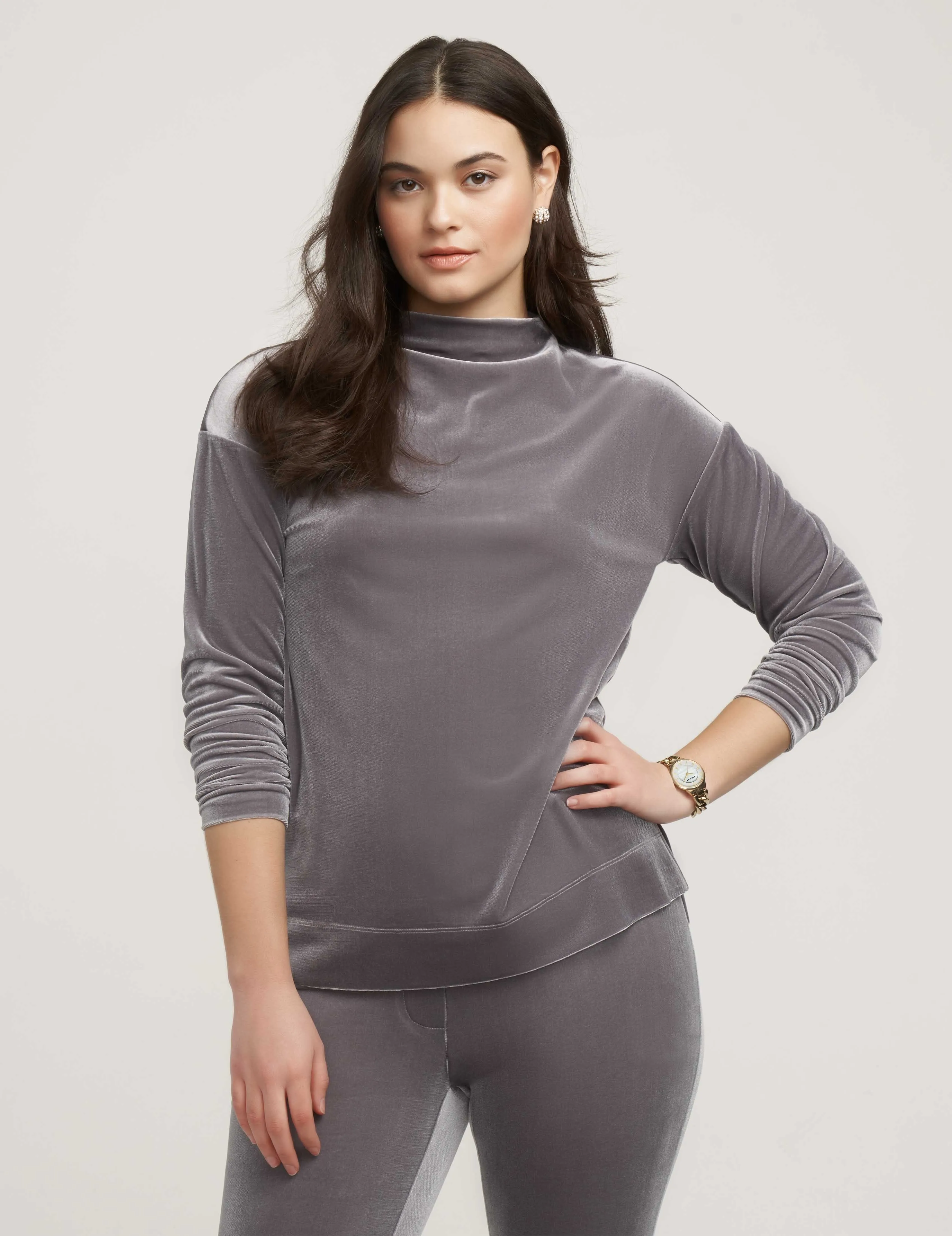 Velour High-Low Stretch Pullover- Sale sold by Anne Klein