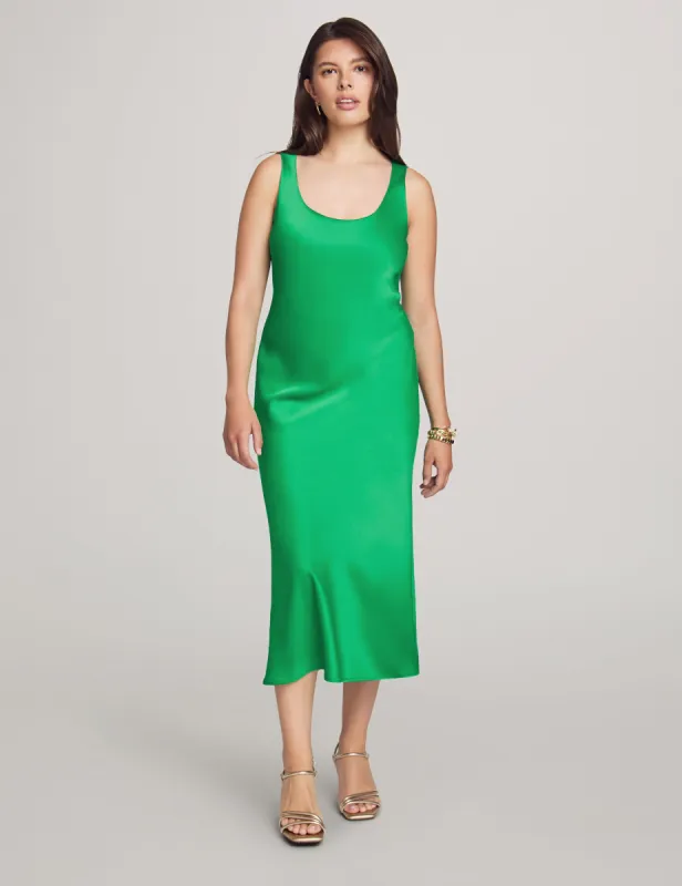 Bias Cut Scoop Neck Midi Dress sold by Anne Klein