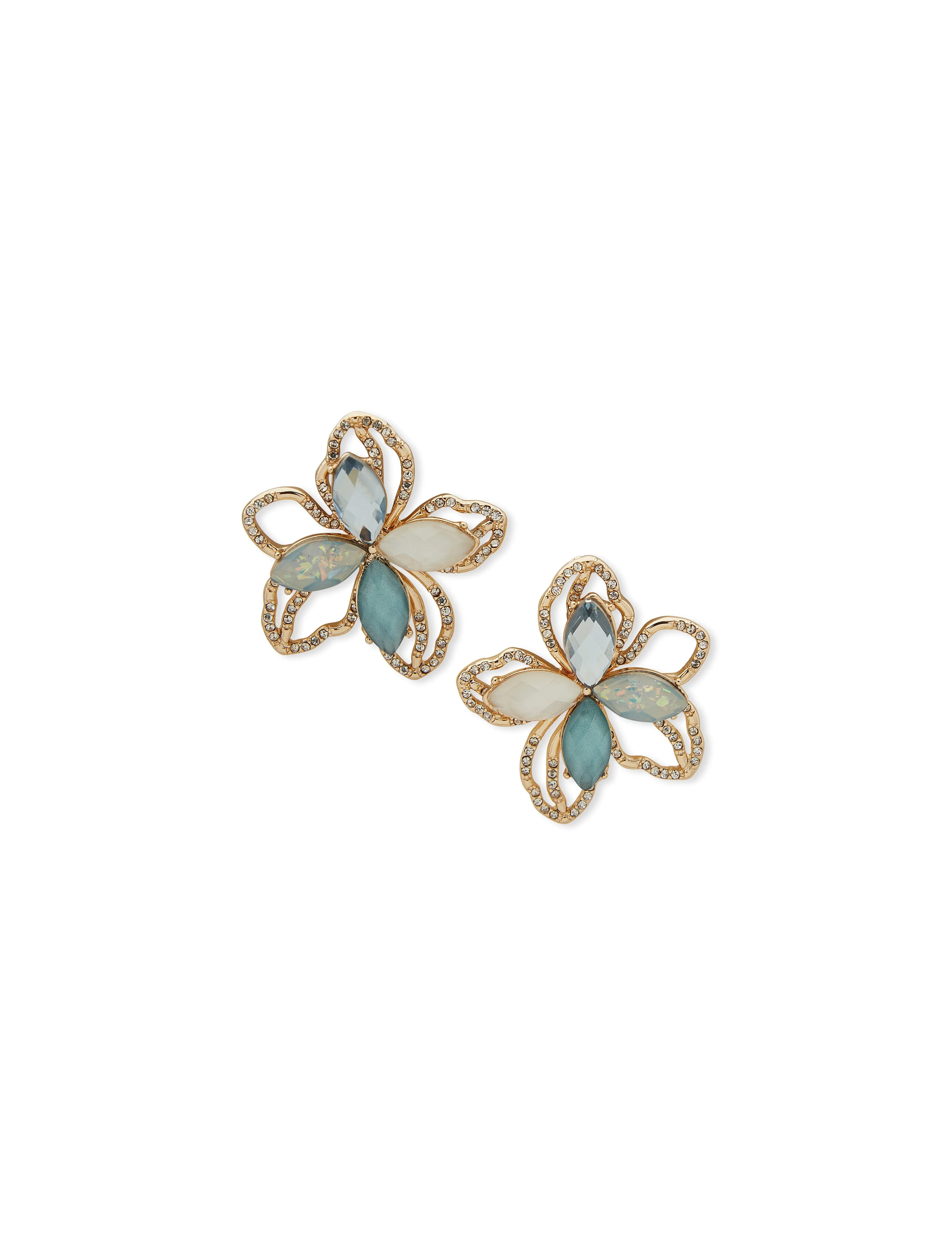 Stone Flower Stud Earrings sold by Anne Klein