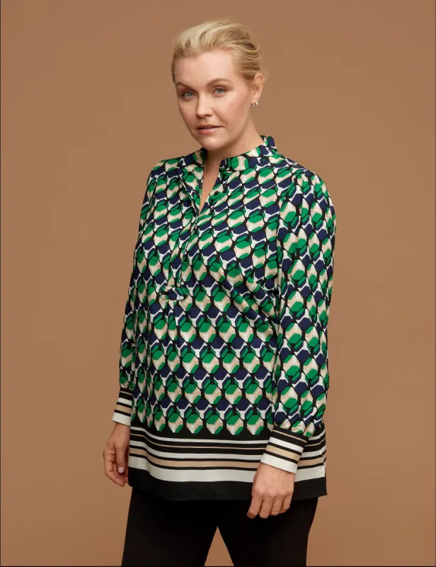 Plus Size Printed Poet Blouse sold by Anne Klein