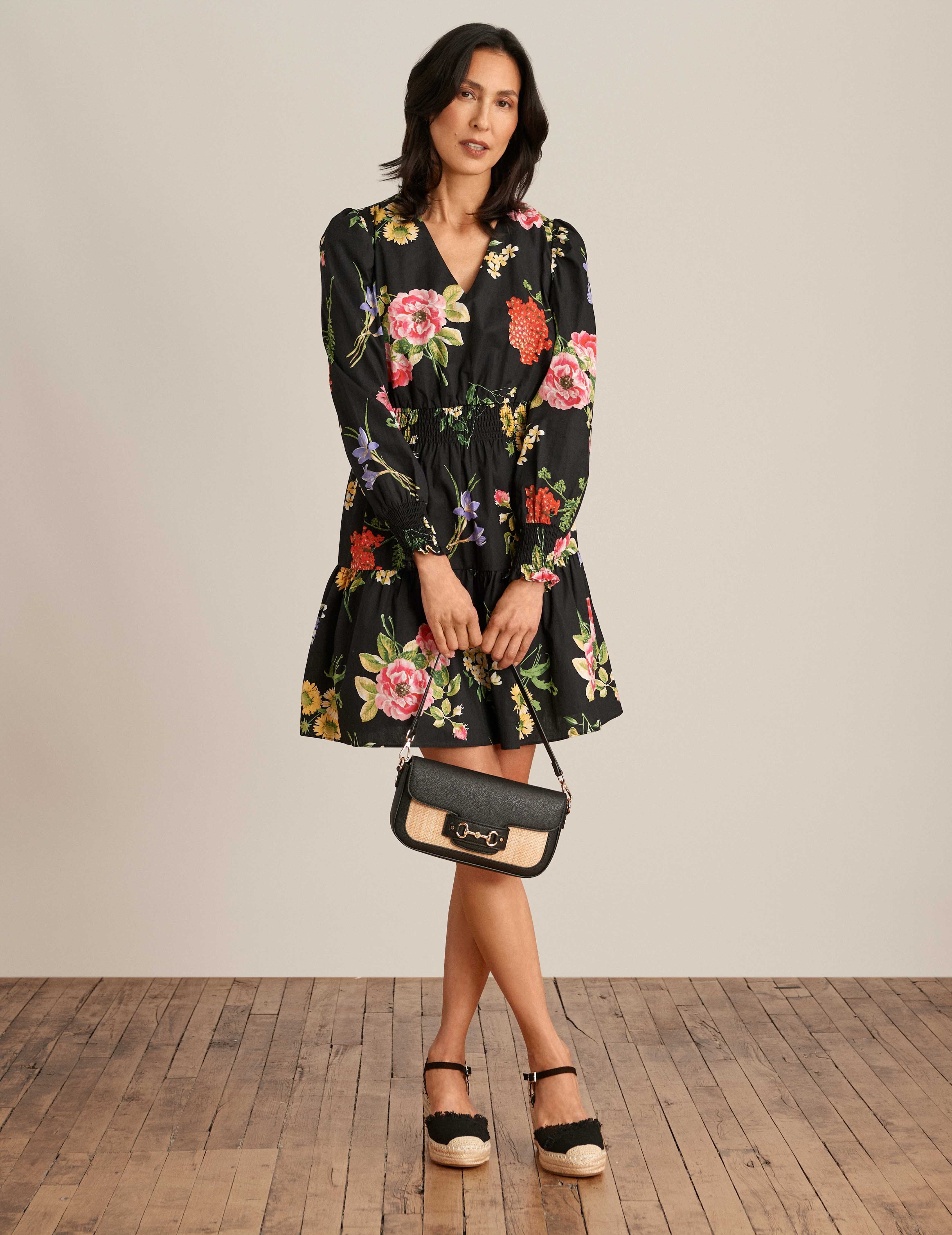 V Neck Flounce Hem Dress sold by Anne Klein