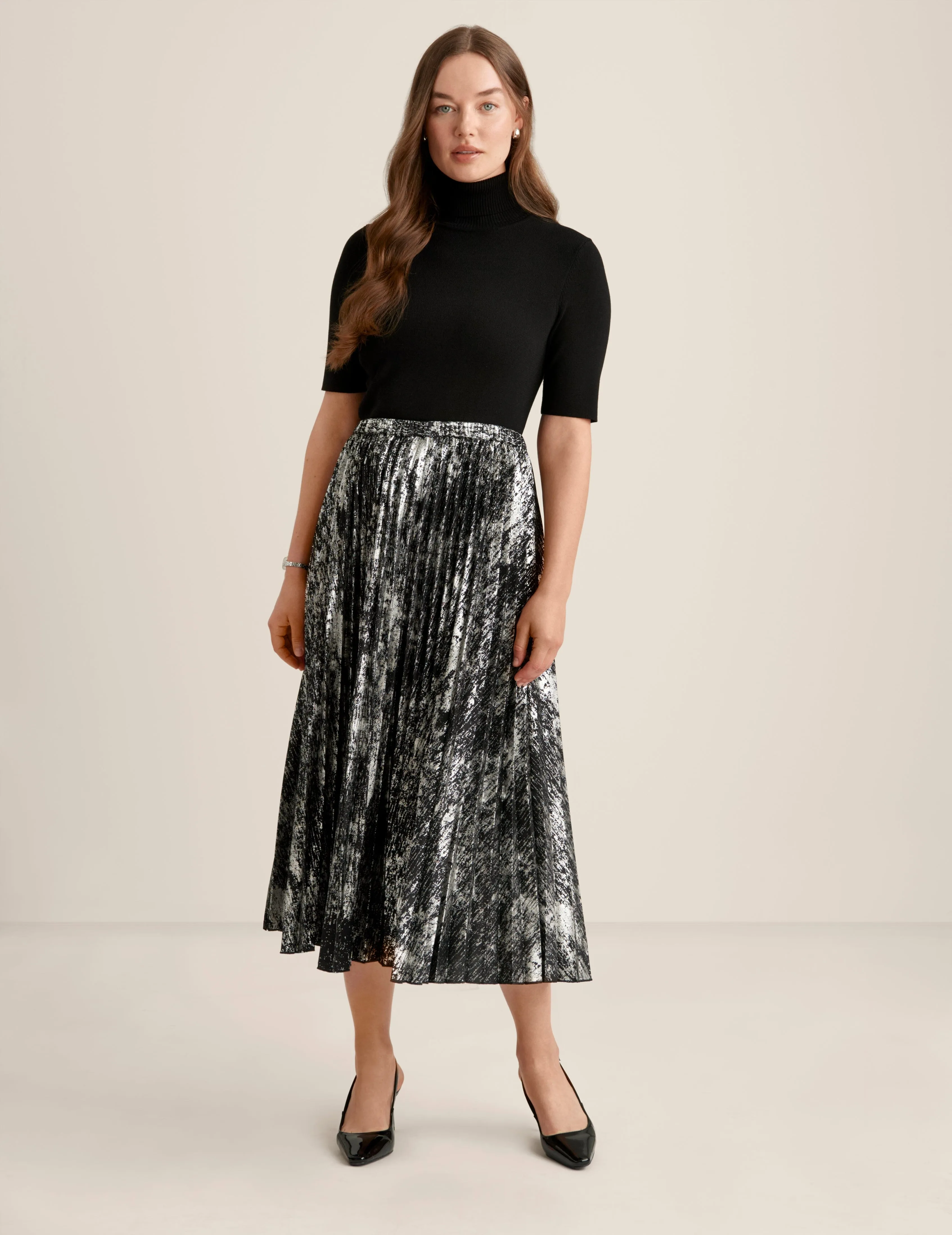 Pull On Pleated Skirt sold by Anne Klein