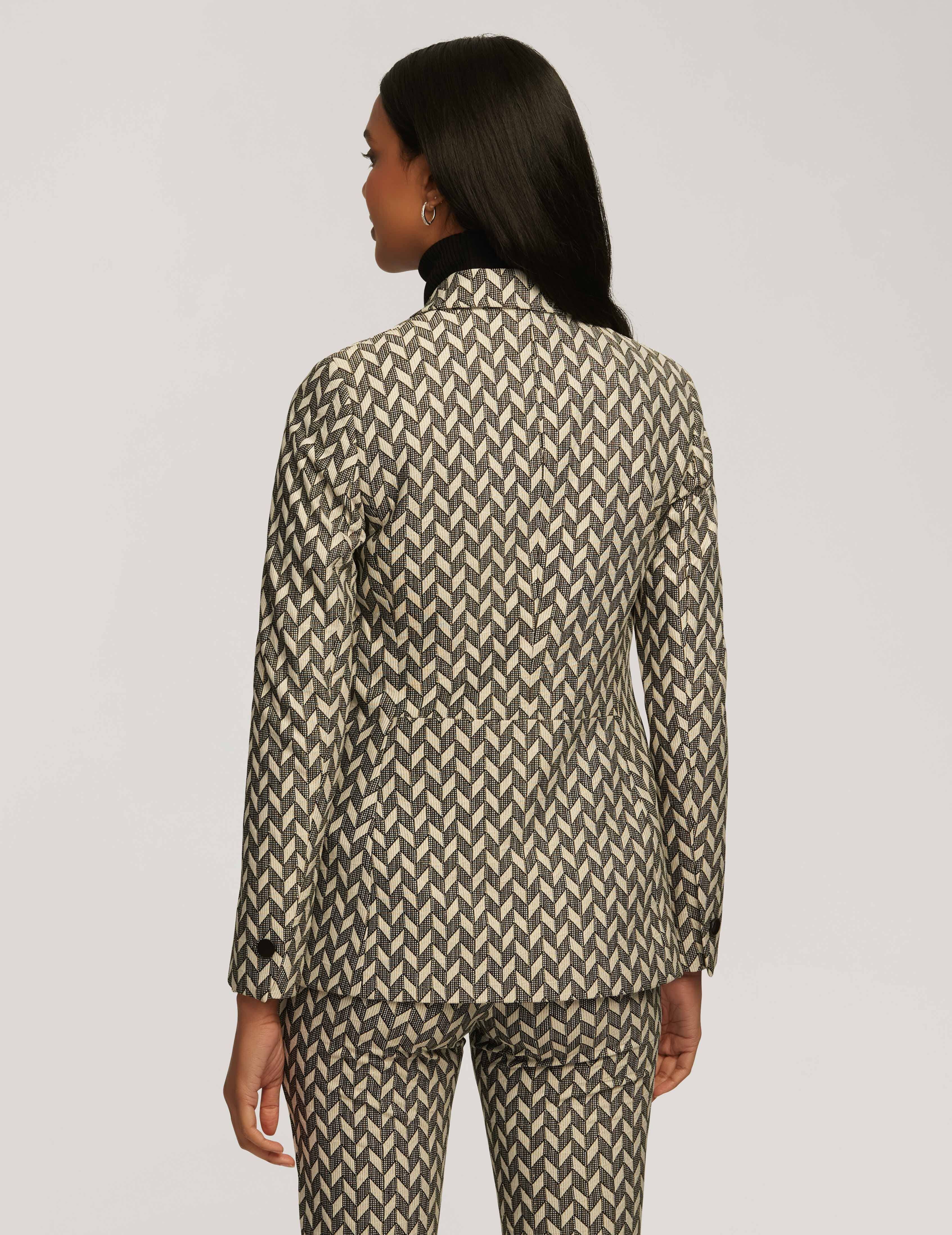 Chevron Knit Faux Double Breasted Jacket With Patch Pockets- Clearance sold by Anne Klein product image thumbnail 3