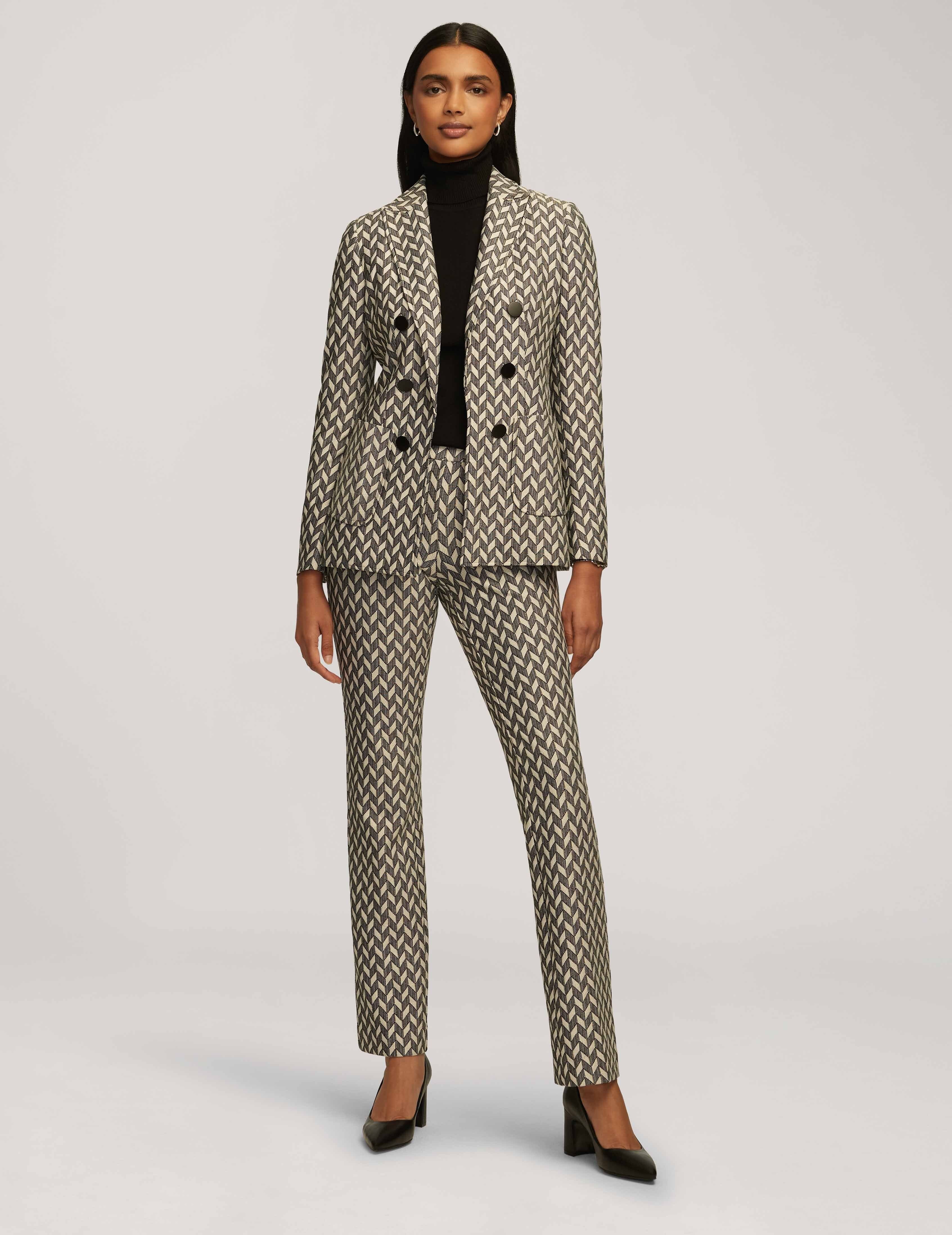 Chevron Knit Faux Double Breasted Jacket With Patch Pockets- Clearance sold by Anne Klein product image thumbnail 4