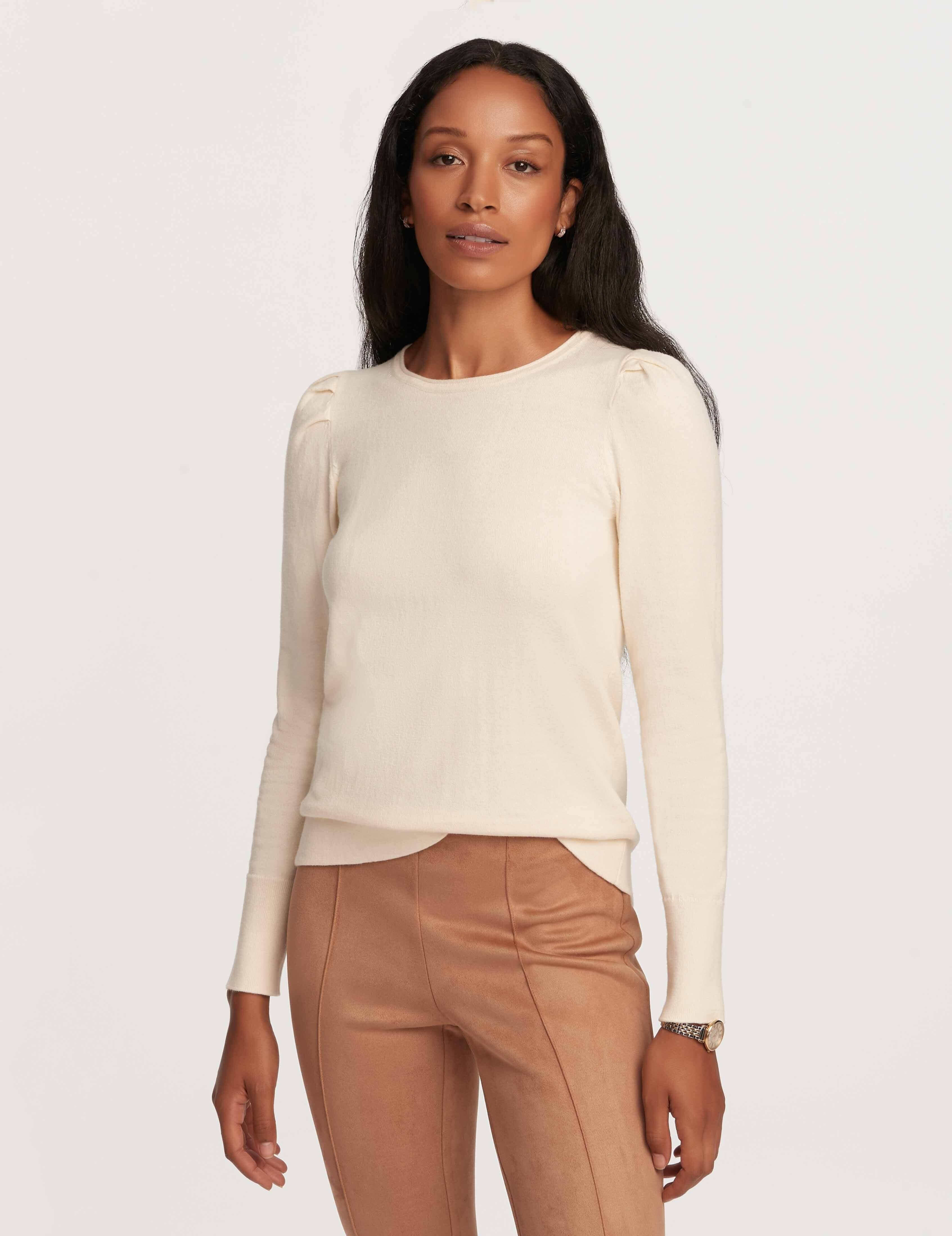 Cashmere Puff Sleeve Crew Neck Top- Clearance sold by Anne Klein product image thumbnail 3