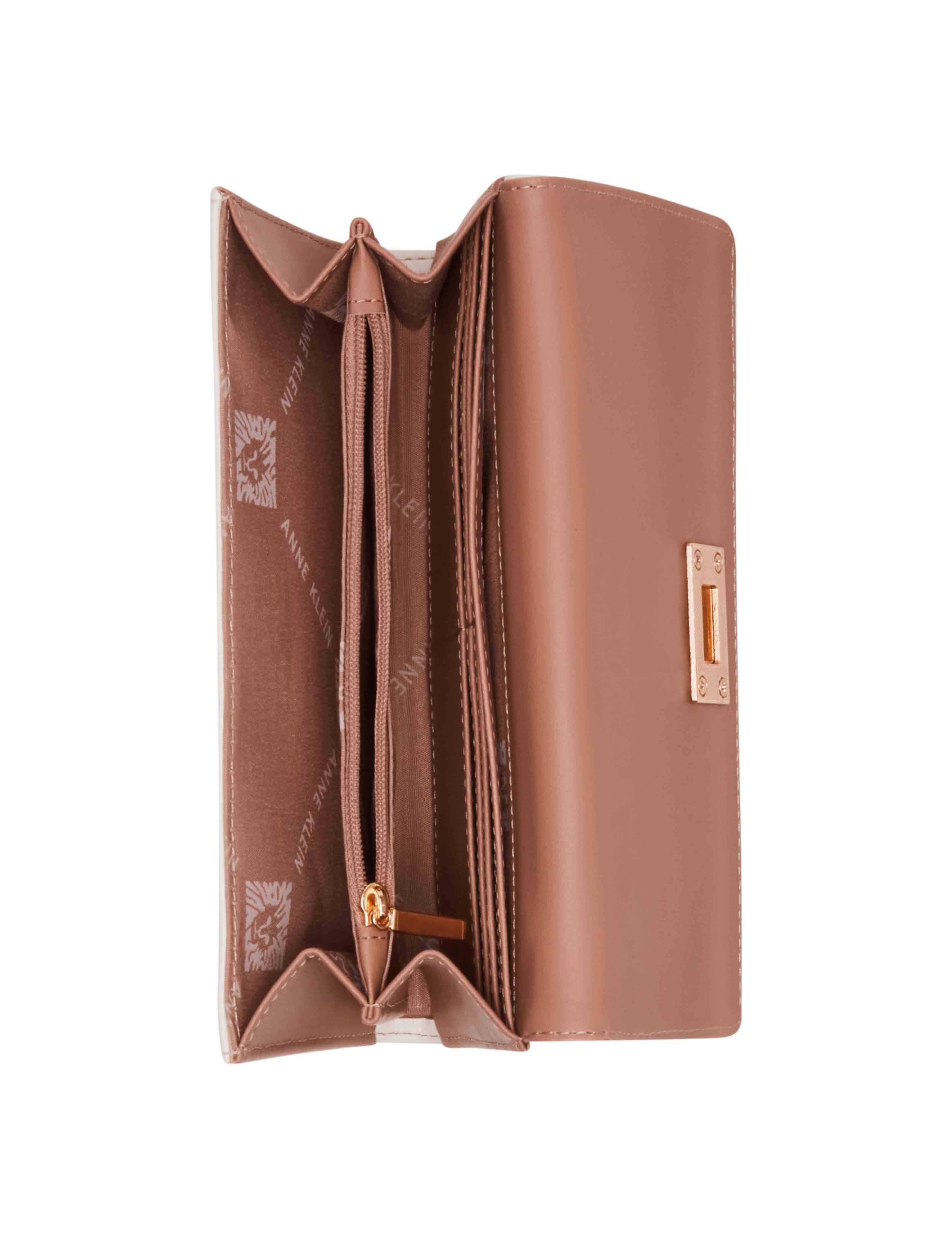 Large Flap Wallet With Enamel Turn Lock sold by Anne Klein product image thumbnail 5