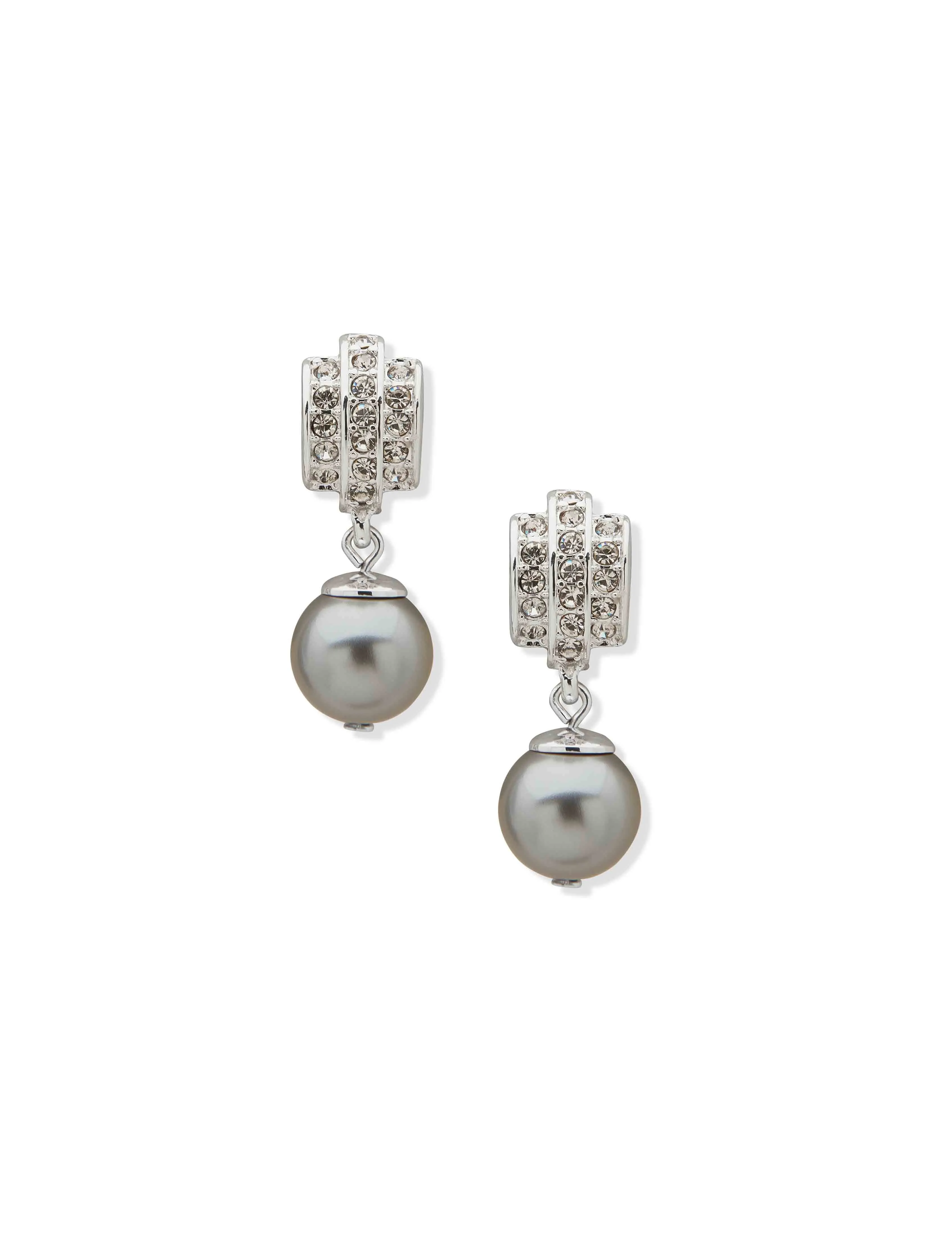 Dome Button Pearl Earrings sold by Anne Klein