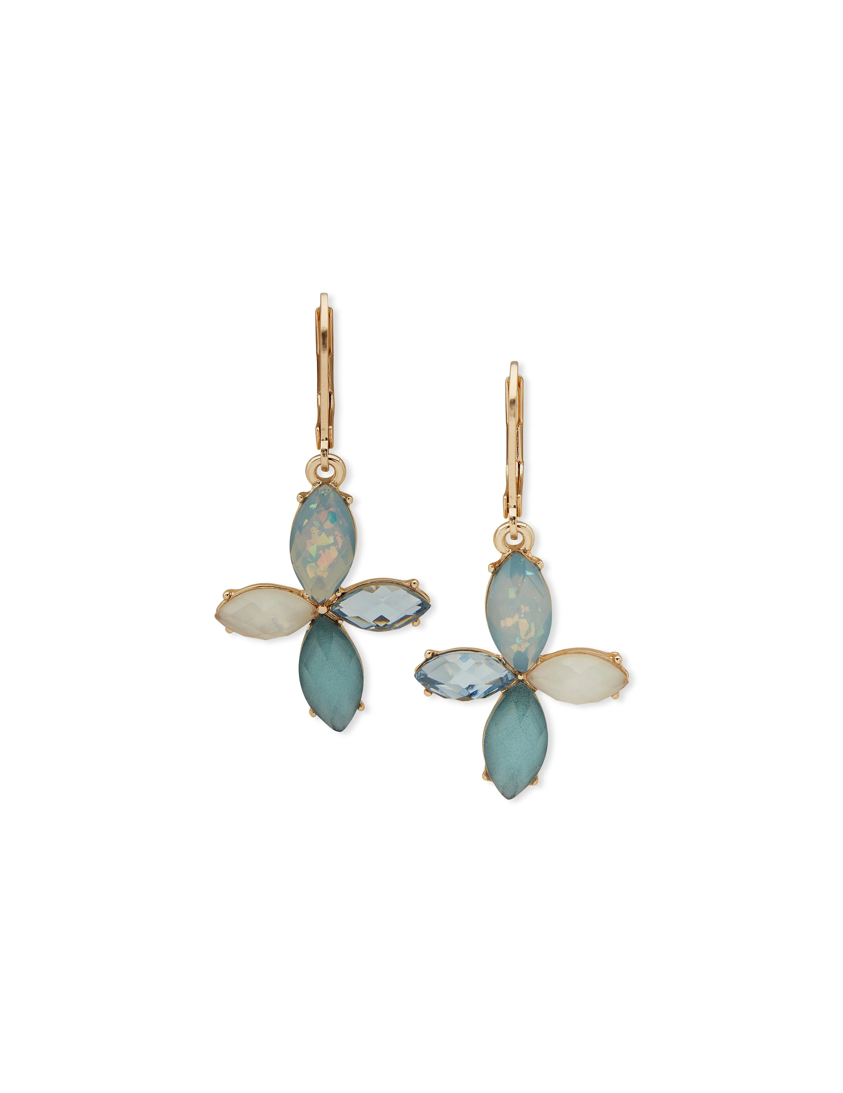 Stone Flower Drop Earrings sold by Anne Klein