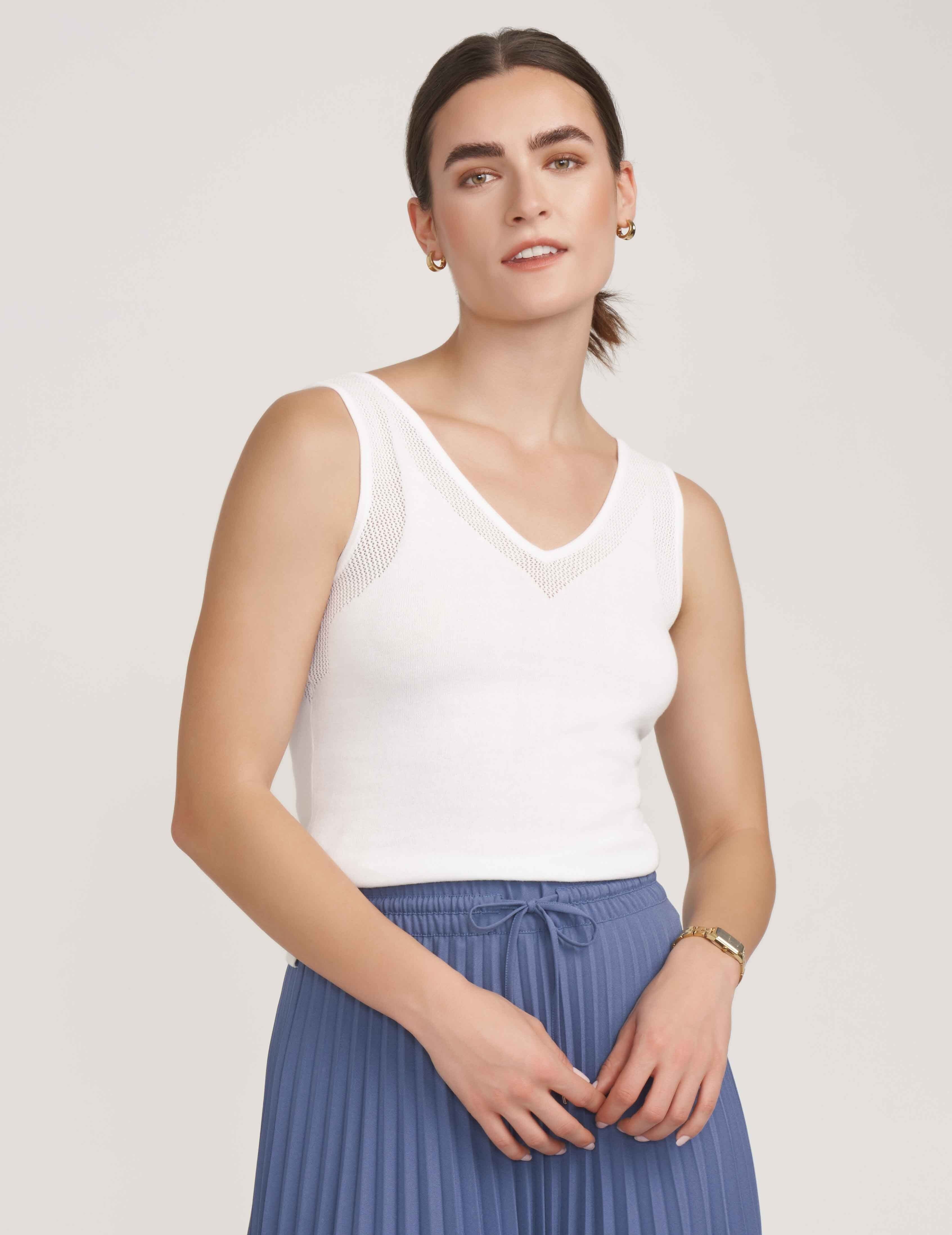 V-Neck Mesh Tank Top- Sale sold by Anne Klein product image thumbnail 2