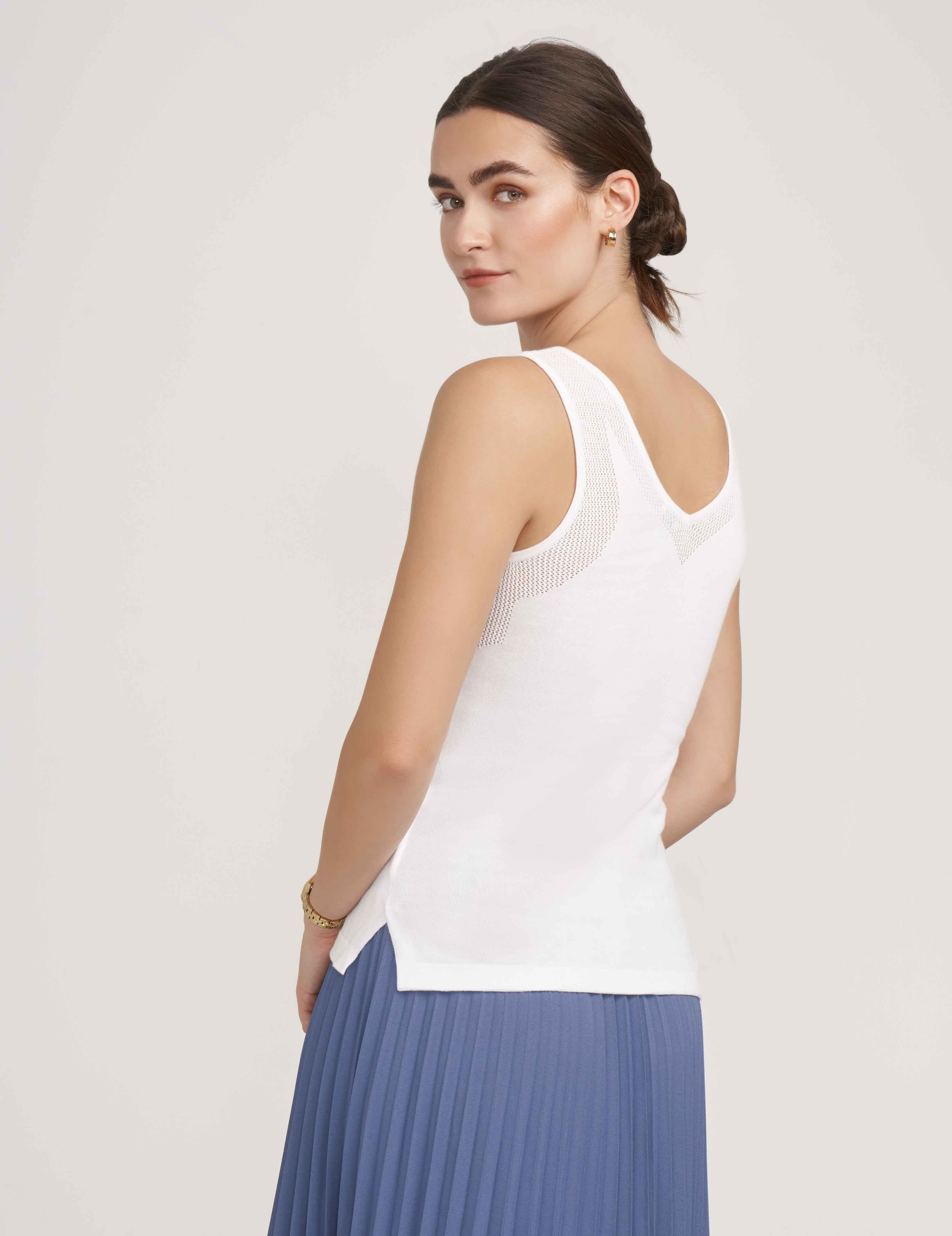 V-Neck Mesh Tank Top- Sale sold by Anne Klein product image thumbnail 3