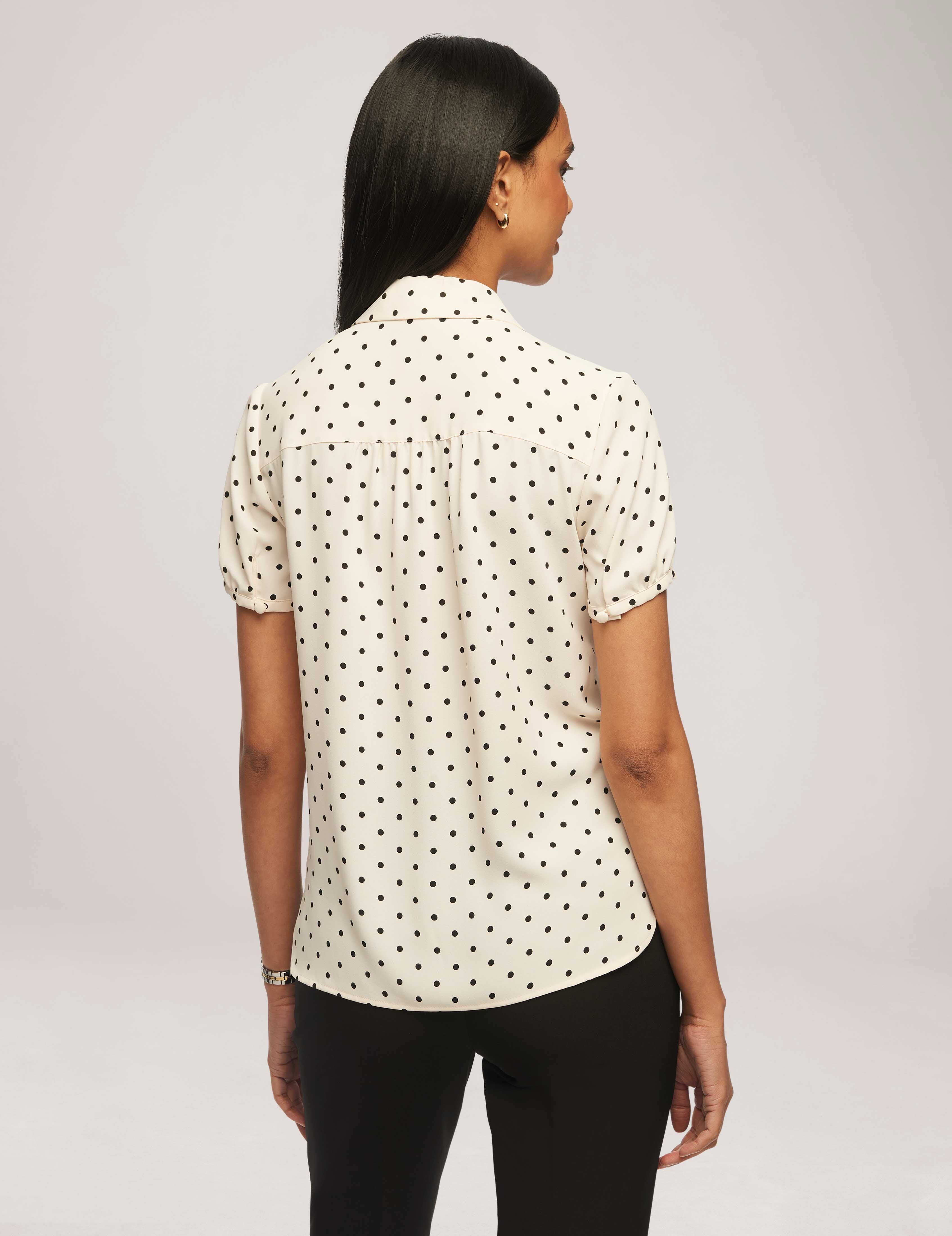 Printed Short Sleeve Button-Up Blouse- Sale sold by Anne Klein product image thumbnail 2