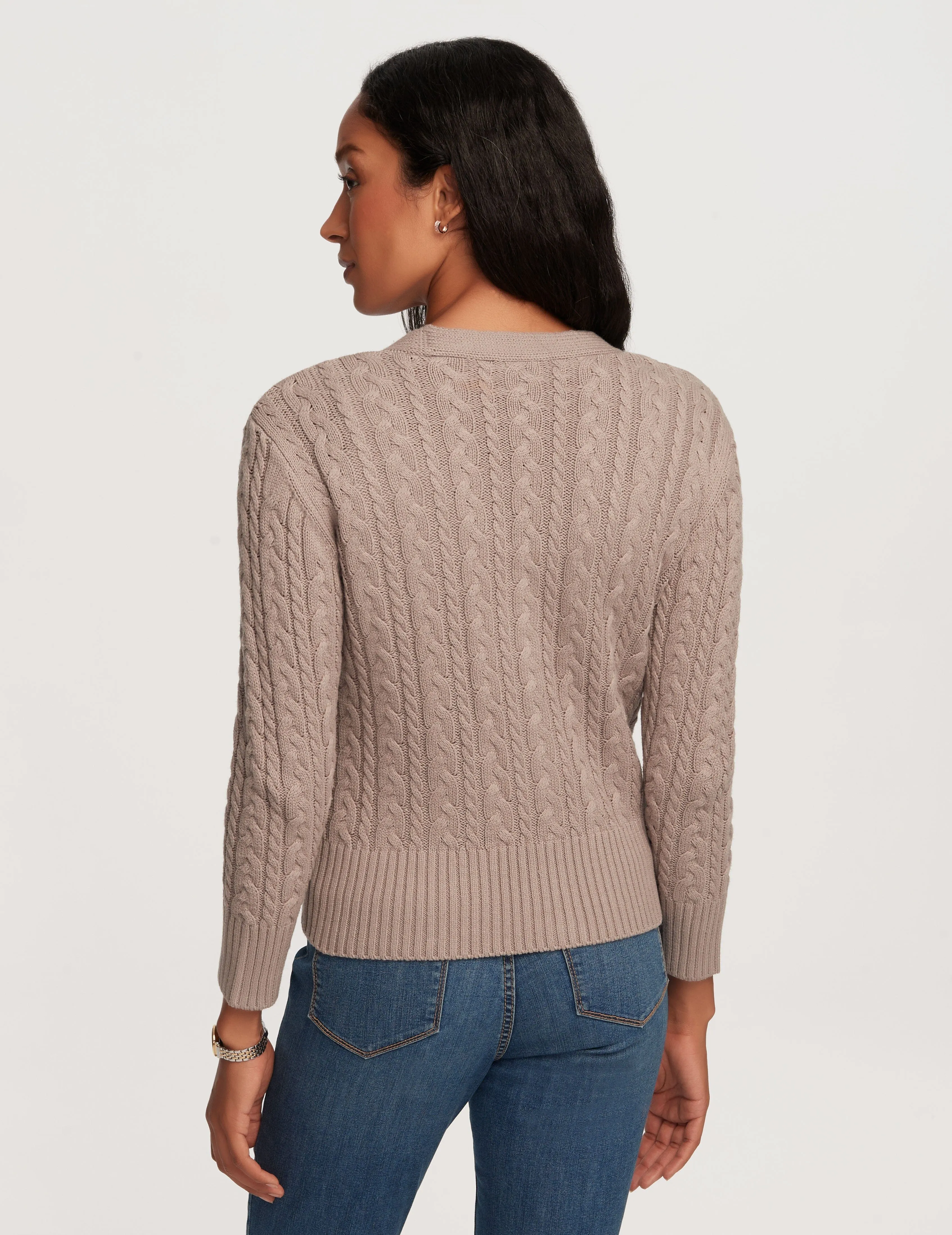 Cable Cardigan With Jewel Buttons- Clearance sold by Anne Klein product image thumbnail 2