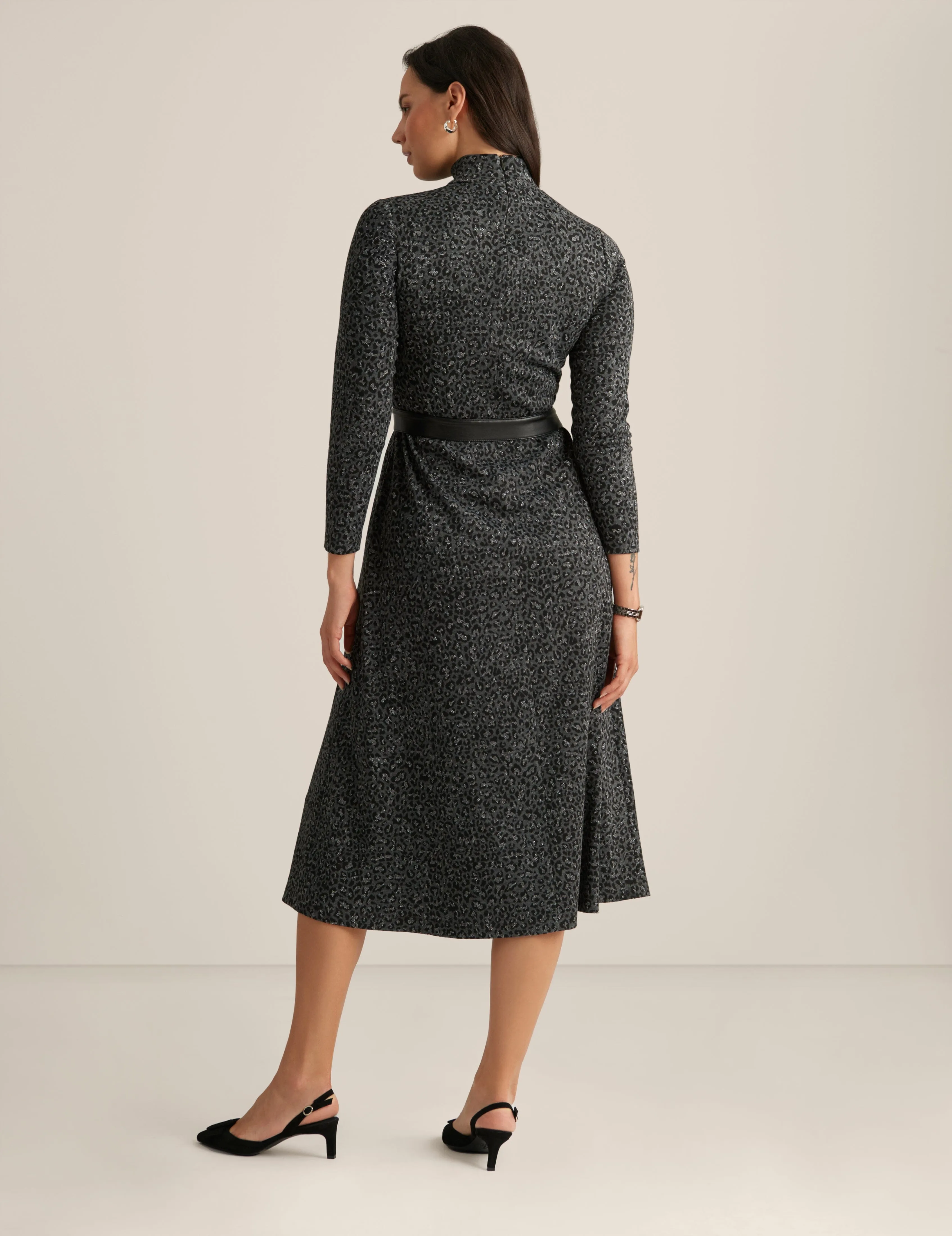 Belted Mock Neck Midi Dress sold by Anne Klein product image thumbnail 2