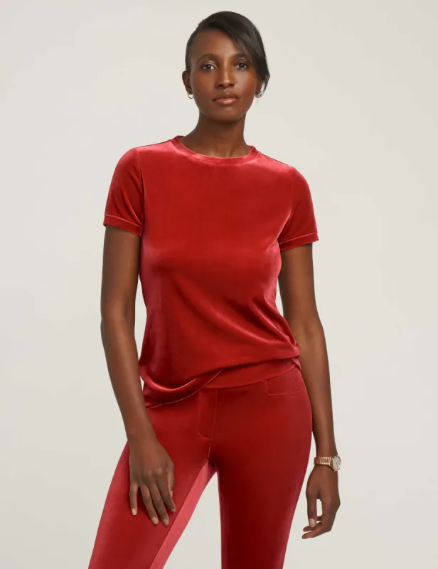 Velour Button Back Tee- Sale sold by Anne Klein