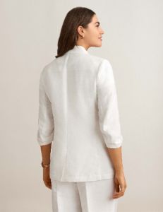 Linen One Button Blazer With Scrunch Sleeve sold by Anne Klein