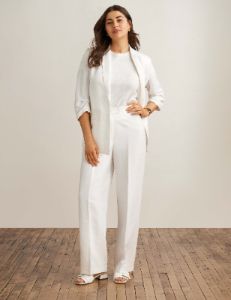 Linen One Button Blazer With Scrunch Sleeve sold by Anne Klein