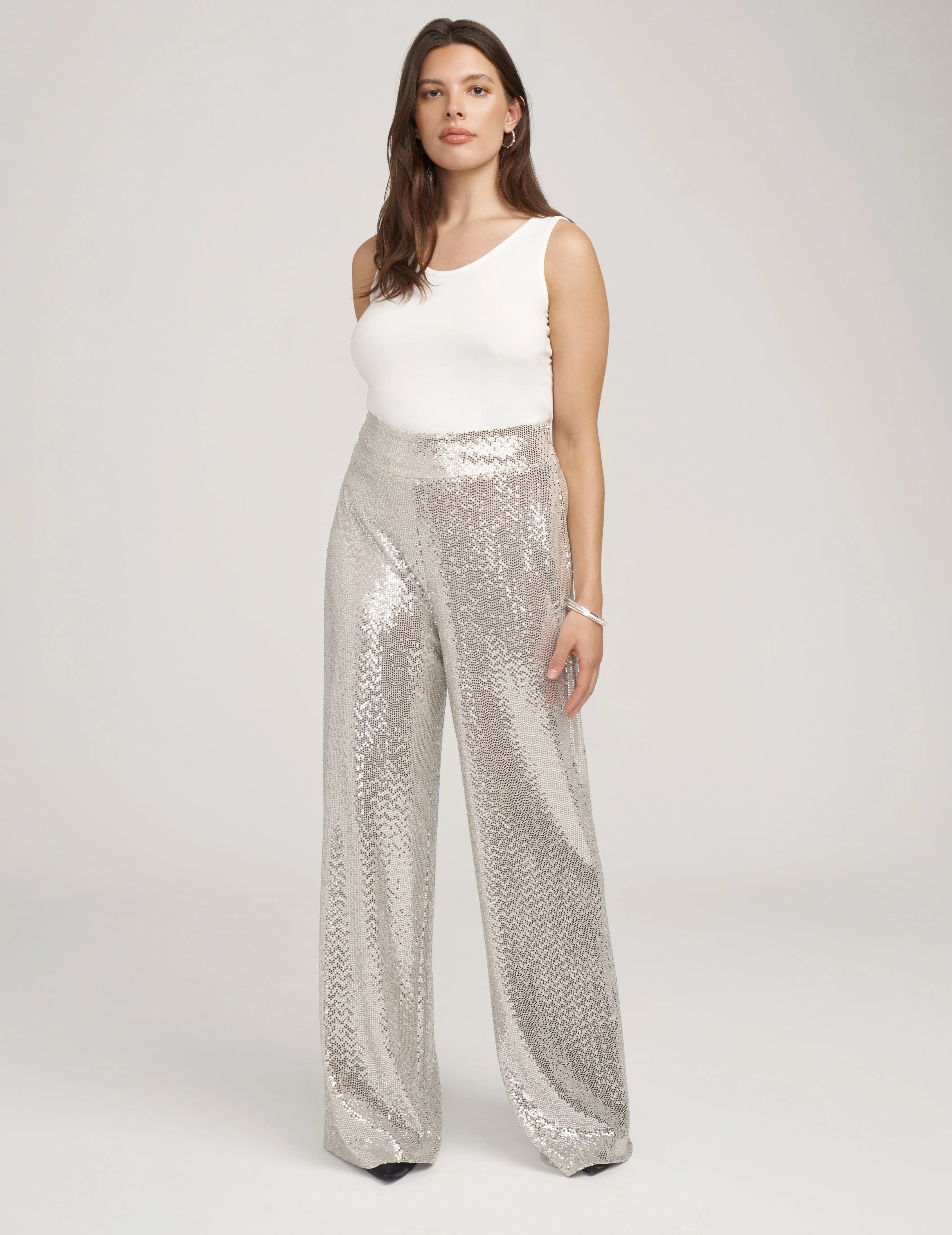 Metallic High Rise Wide Leg Pant- Sale sold by Anne Klein product image thumbnail 2
