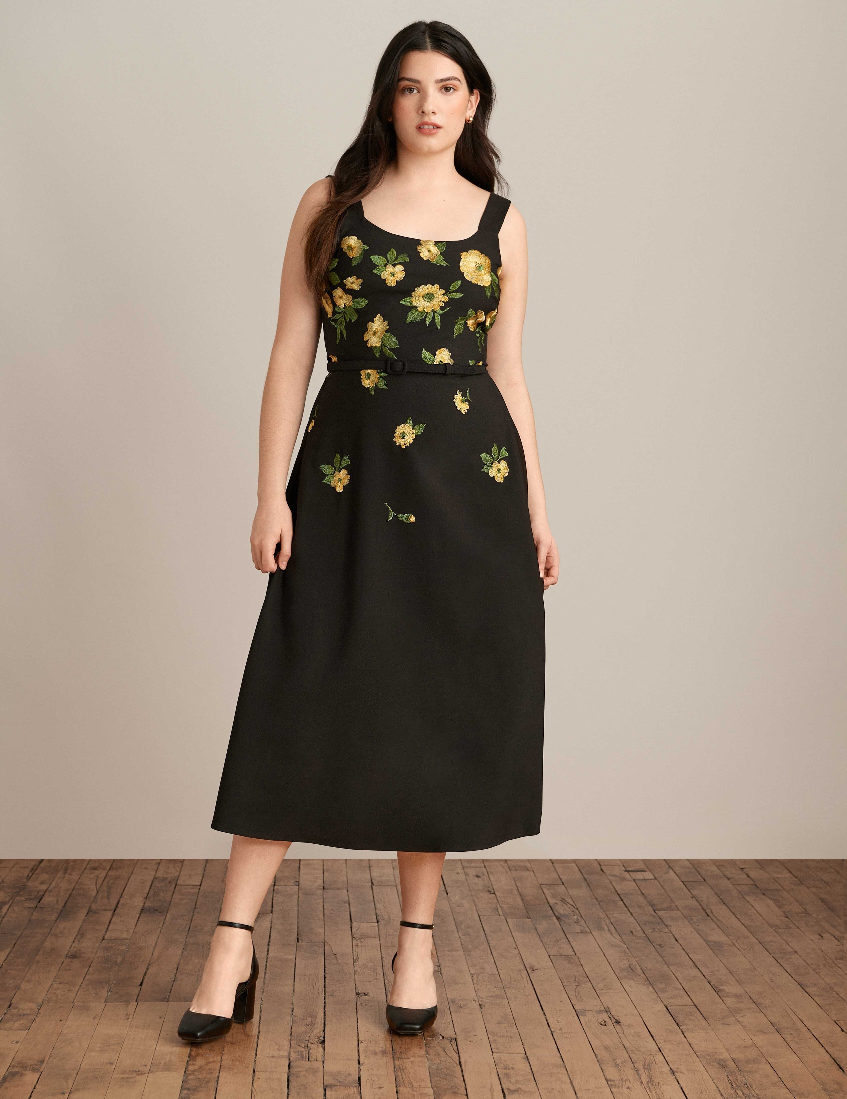 Scooped Neck A Line Midi Dress sold by Anne Klein