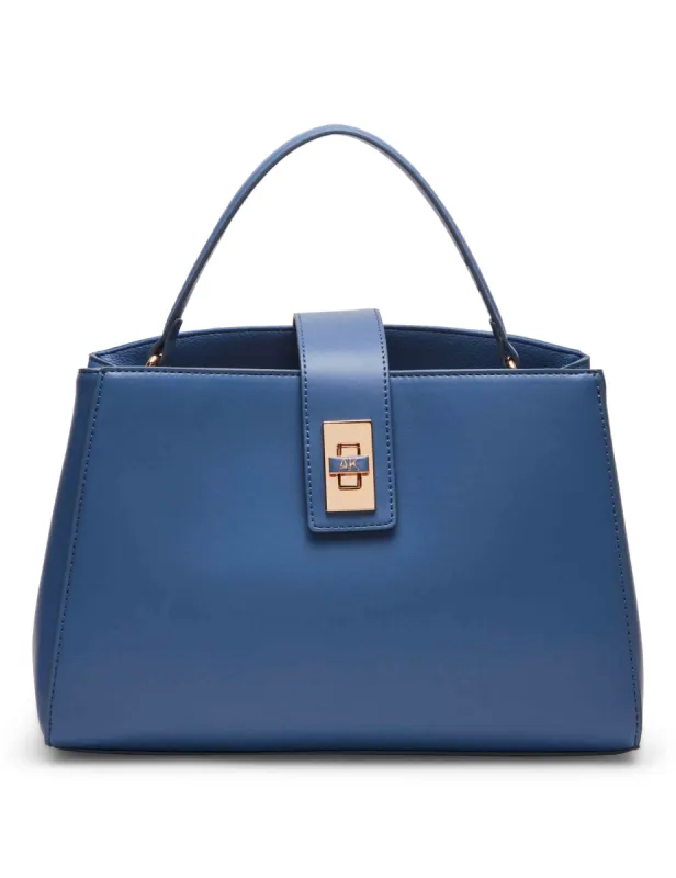 Small E/W Satchel With Enamel Turn Lock sold by Anne Klein