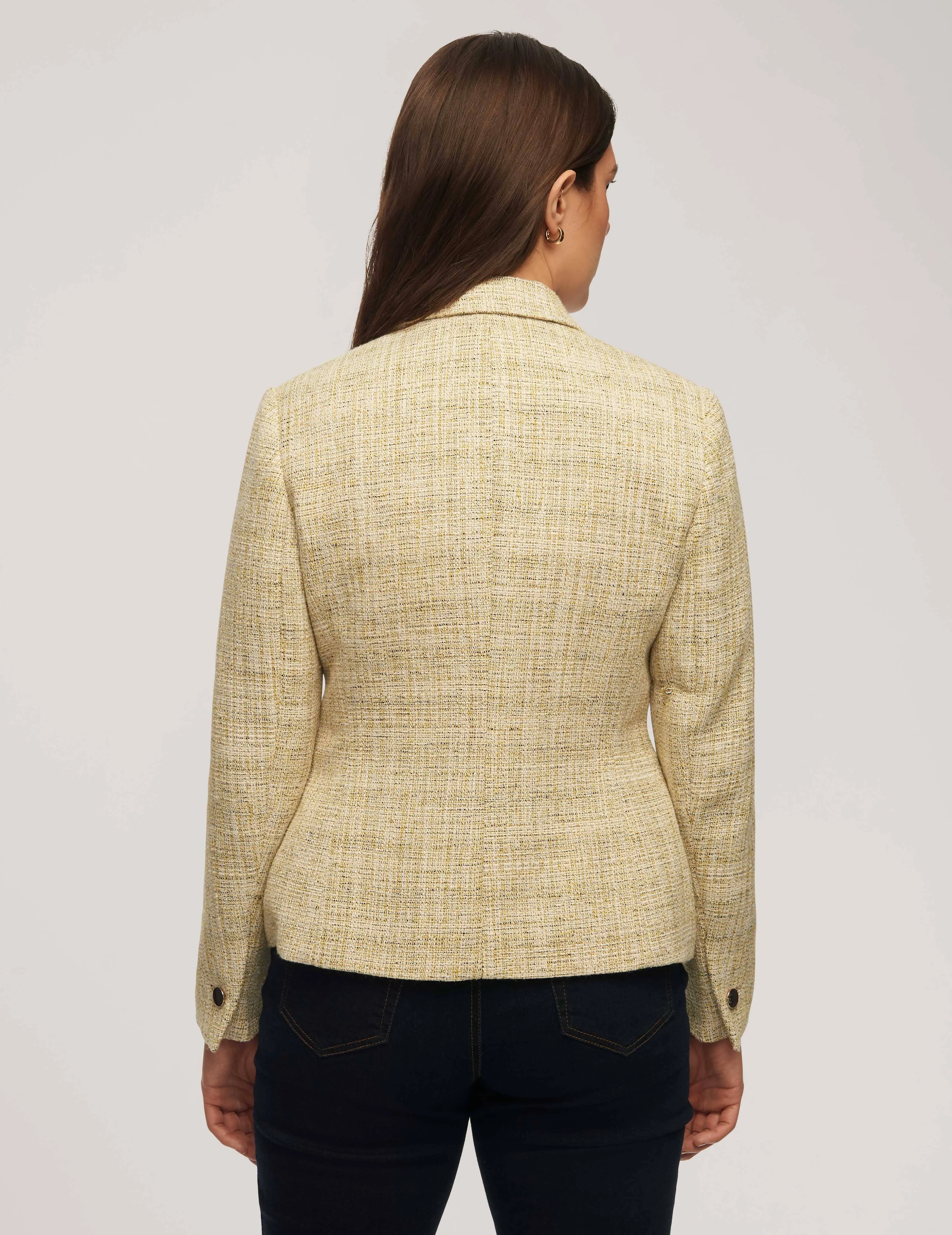 Tweed One Button Notch Collar Jacket- Sale sold by Anne Klein product image thumbnail 3