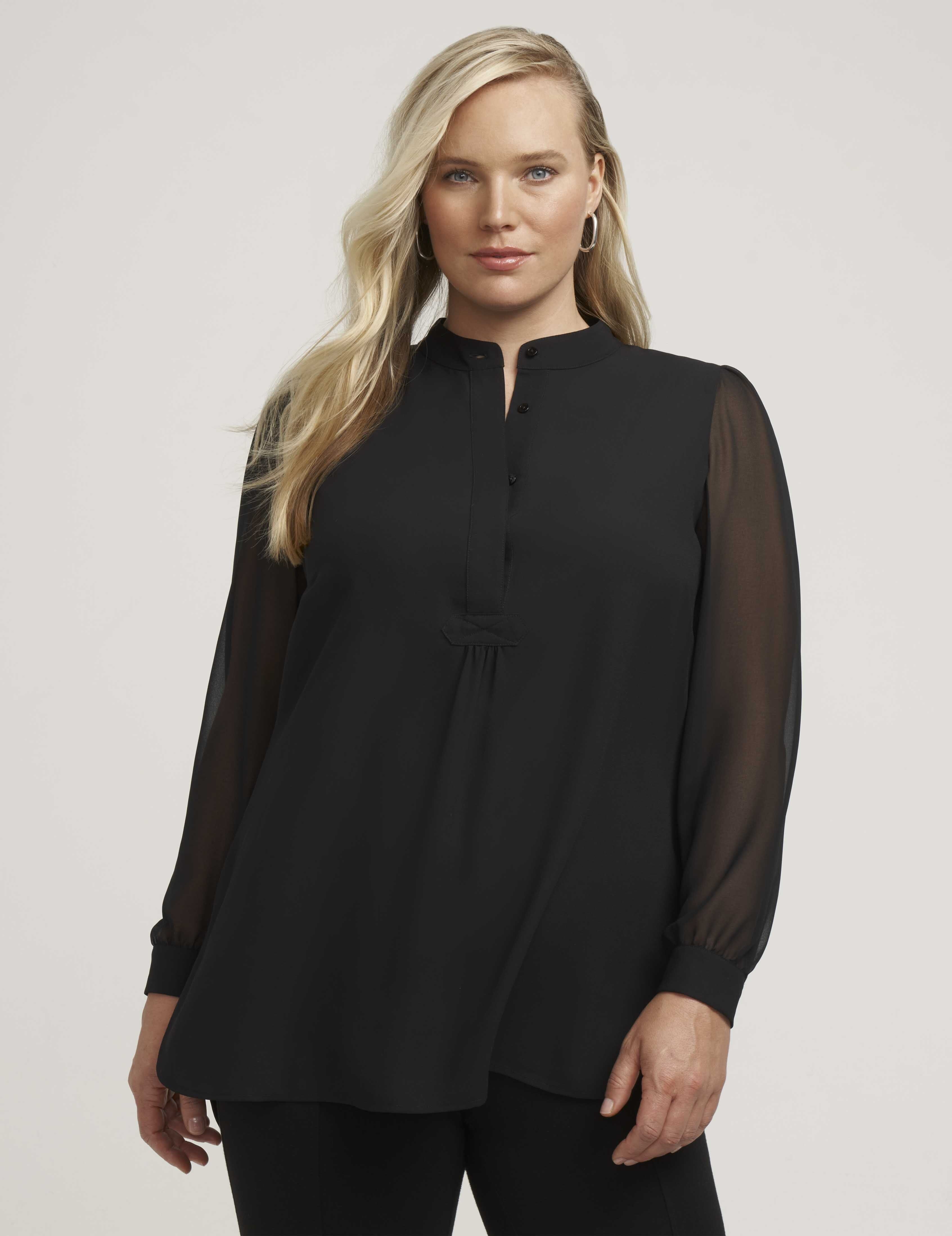 Plus Size Combo Sleeve Poet Blouse sold by Anne Klein product image thumbnail 2