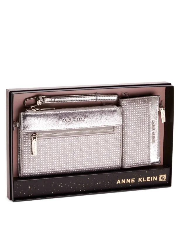2 Piece Gift Set With Rhinestone Zip Clutch And Card Case sold by Anne Klein