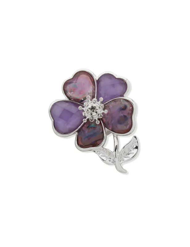 Purple Flower Pin sold by Anne Klein