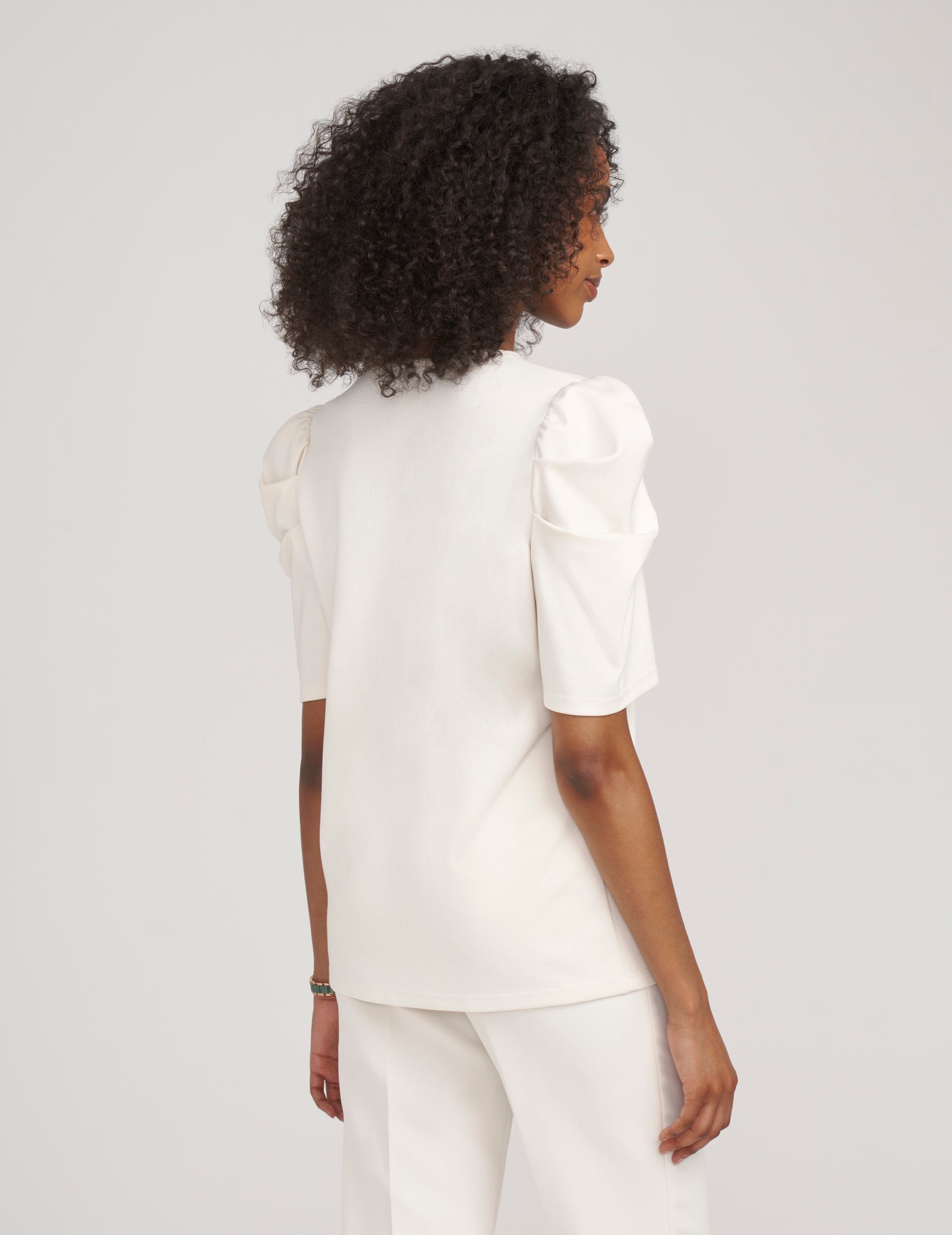 Pleat Sleeve V-Neck Top- Sale sold by Anne Klein product image thumbnail 2