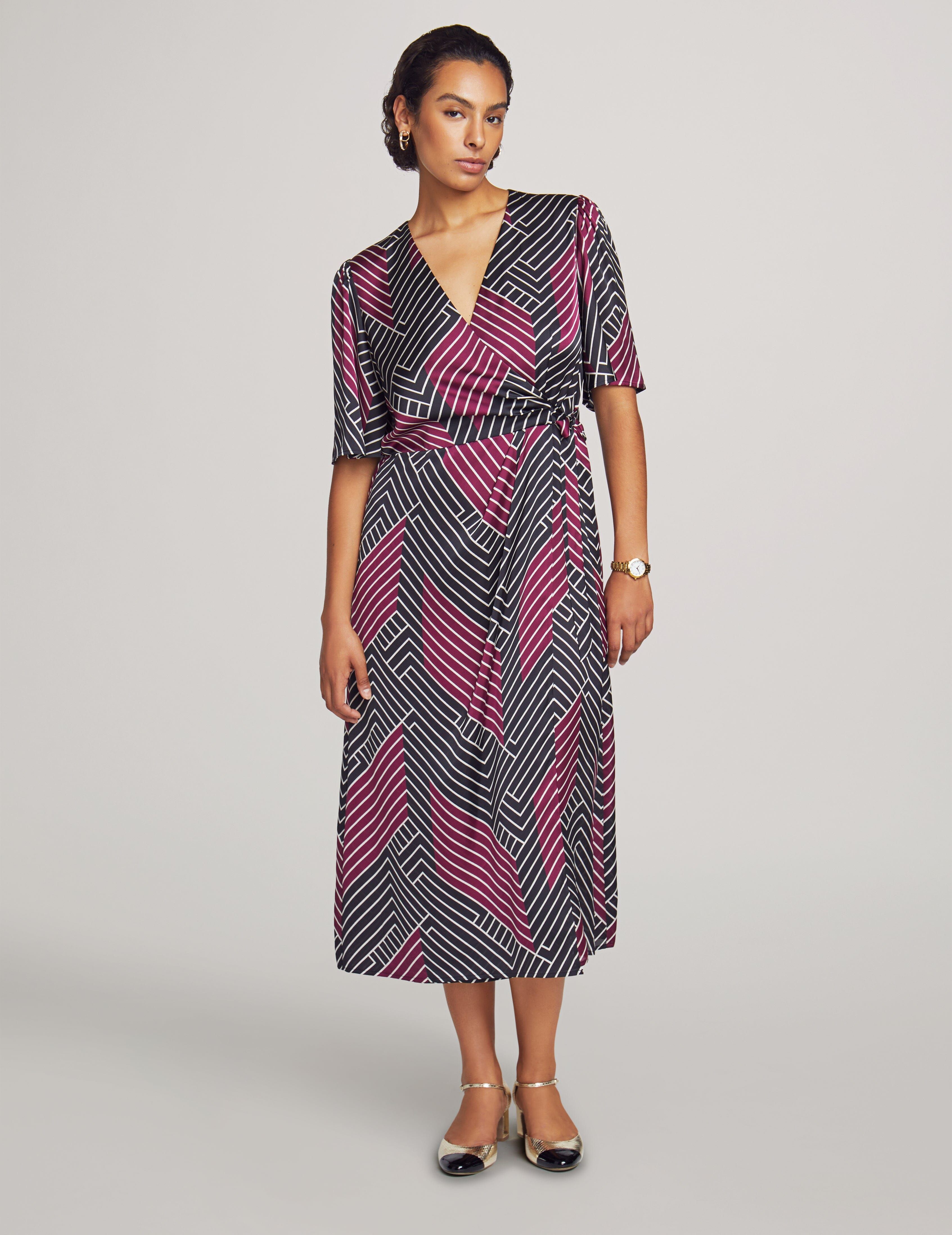 Flutter Sleeve Faux Wrap Dress sold by Anne Klein