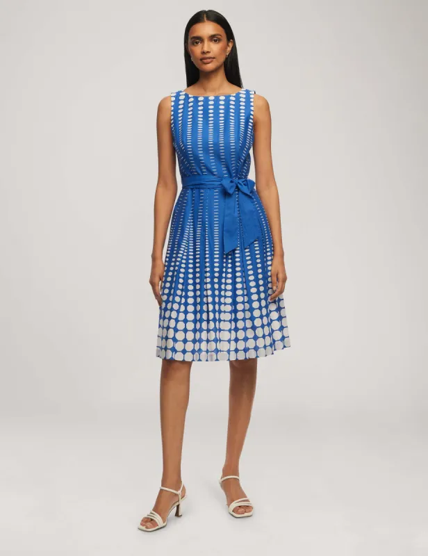 Printed Cotton Fit & Flare With Sash sold by Anne Klein