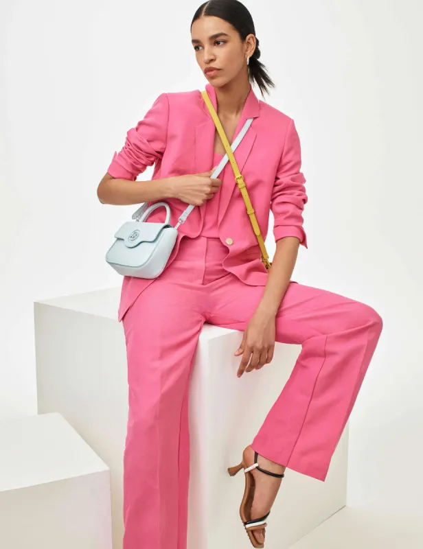 Solid Linen Fly Front Wide Leg Trouser sold by Anne Klein