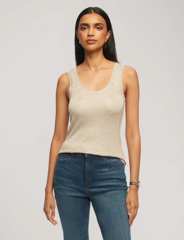 Space Dye Yarn Scoop Neck Tank sold by Anne Klein