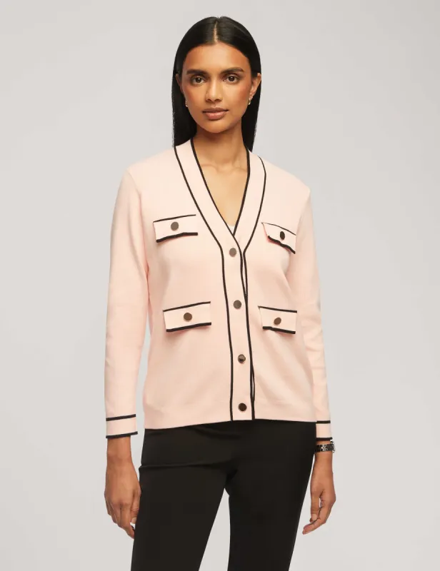 Cardigan With Tipped Pockets sold by Anne Klein