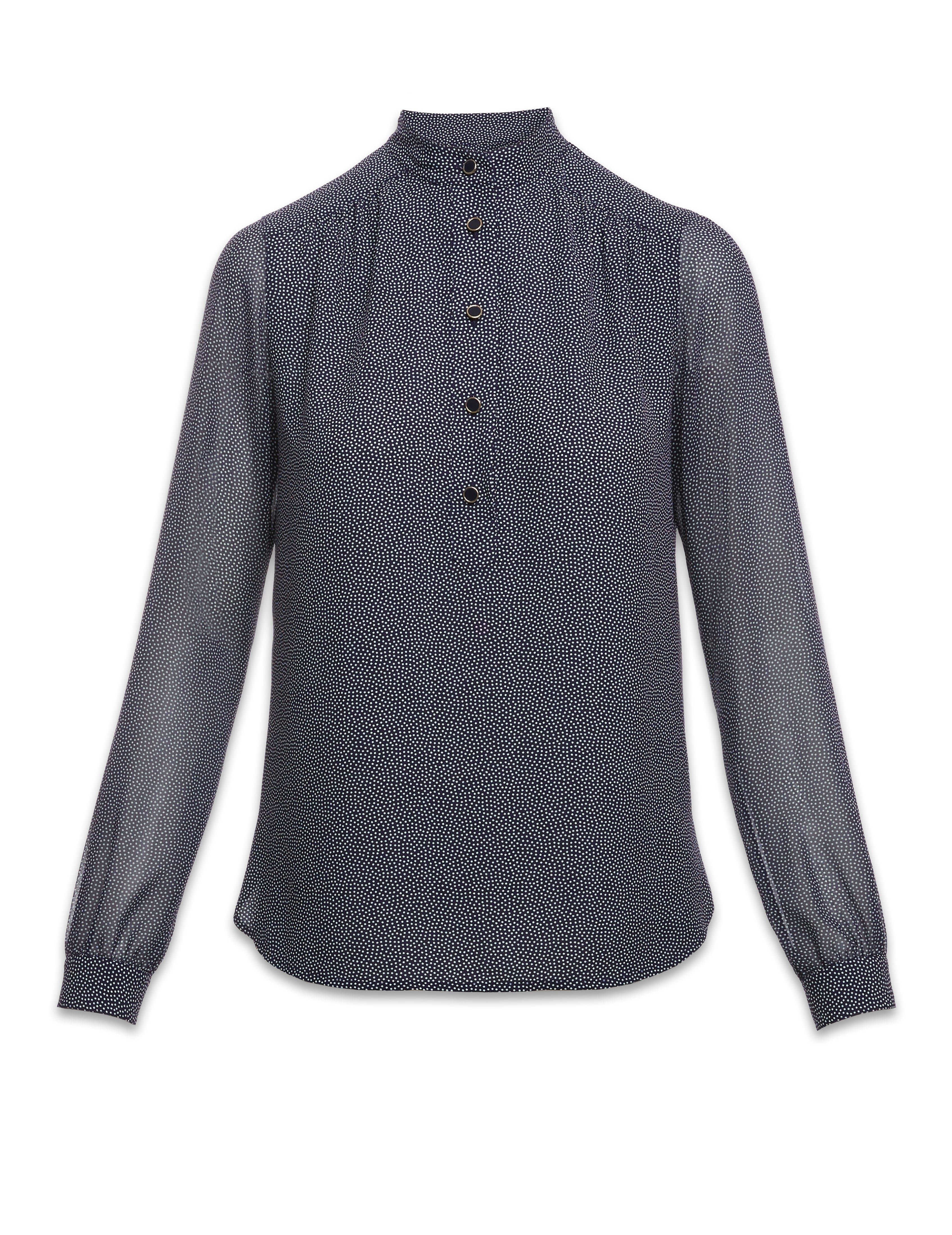 Micro Classic Dot Printed High Low Blouse- Clearance sold by Anne Klein