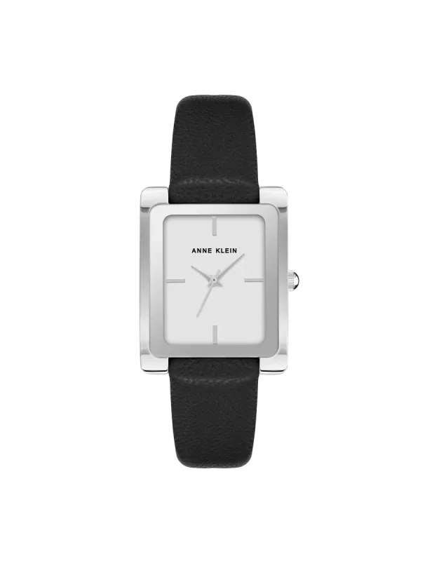 Rectangular Case Leather Band Watch sold by Anne Klein