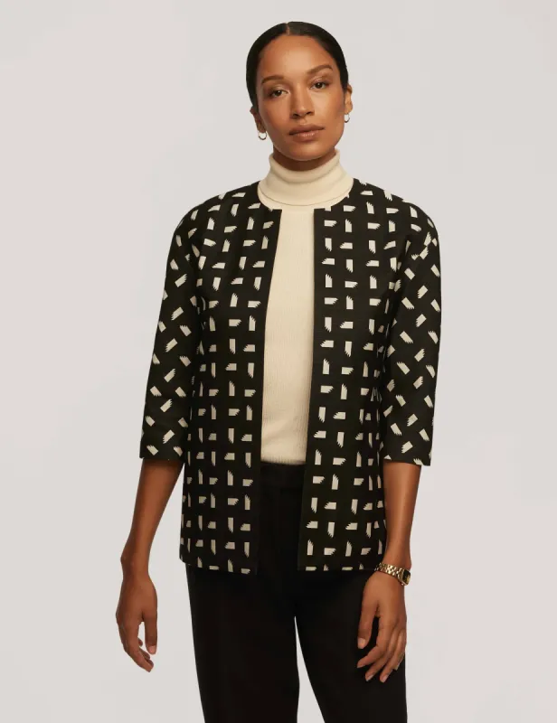 Jacquard Topper With Dropped Shoulder made by Anne Klein