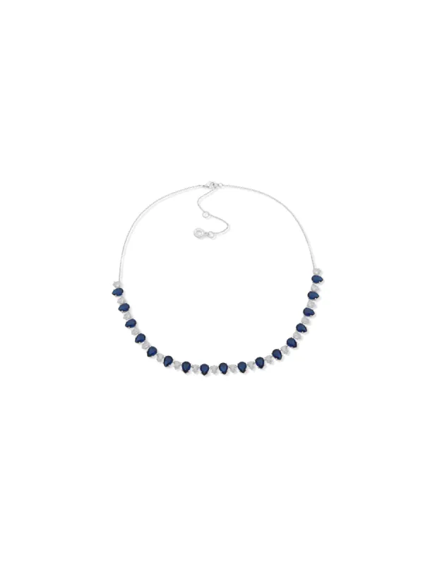 Pear Stone Frontal Necklace Silver-Tone sold by Anne Klein