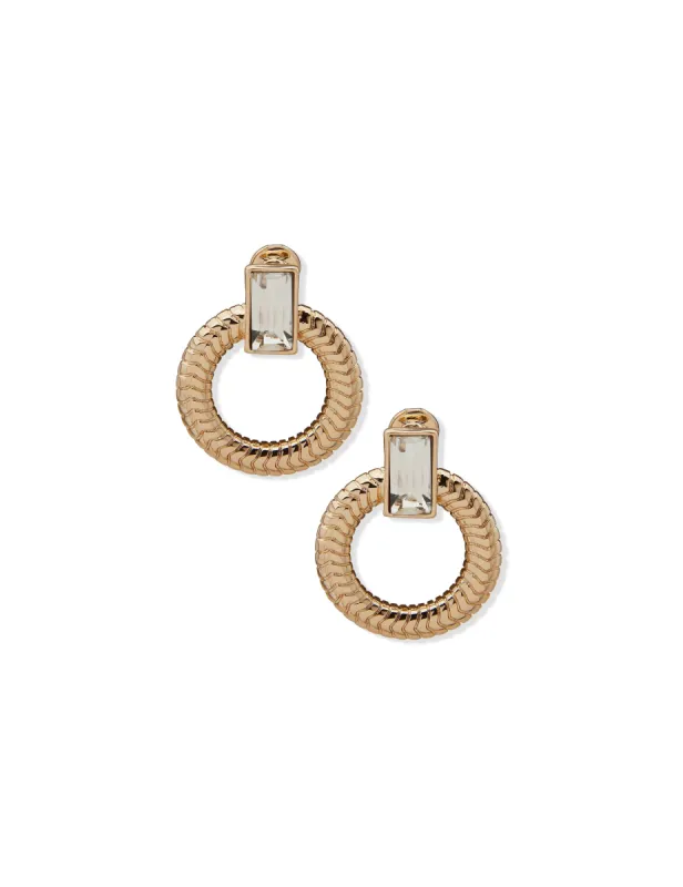 Omega Chain Doorknocker Clip Earrings sold by Anne Klein