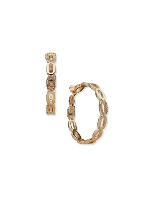 Link Hoop 43mm Hoop Clip Earrings sold by Anne Klein
