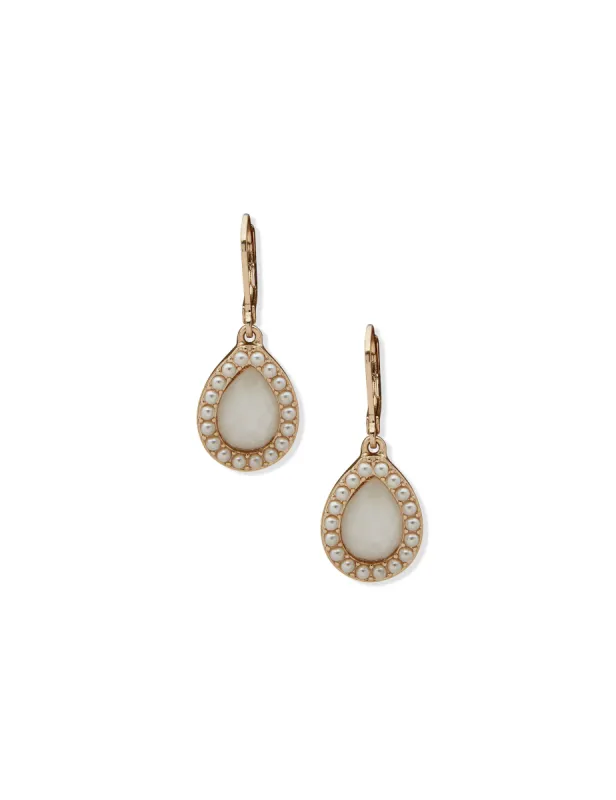 Drop with Pearl Halo Pierced Earrings sold by Anne Klein