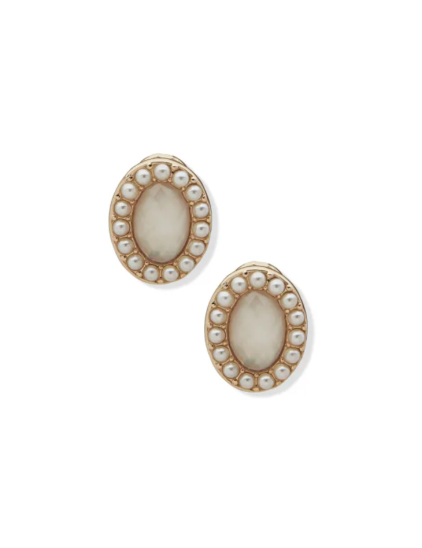 Oval Button Clip Earrings sold by Anne Klein