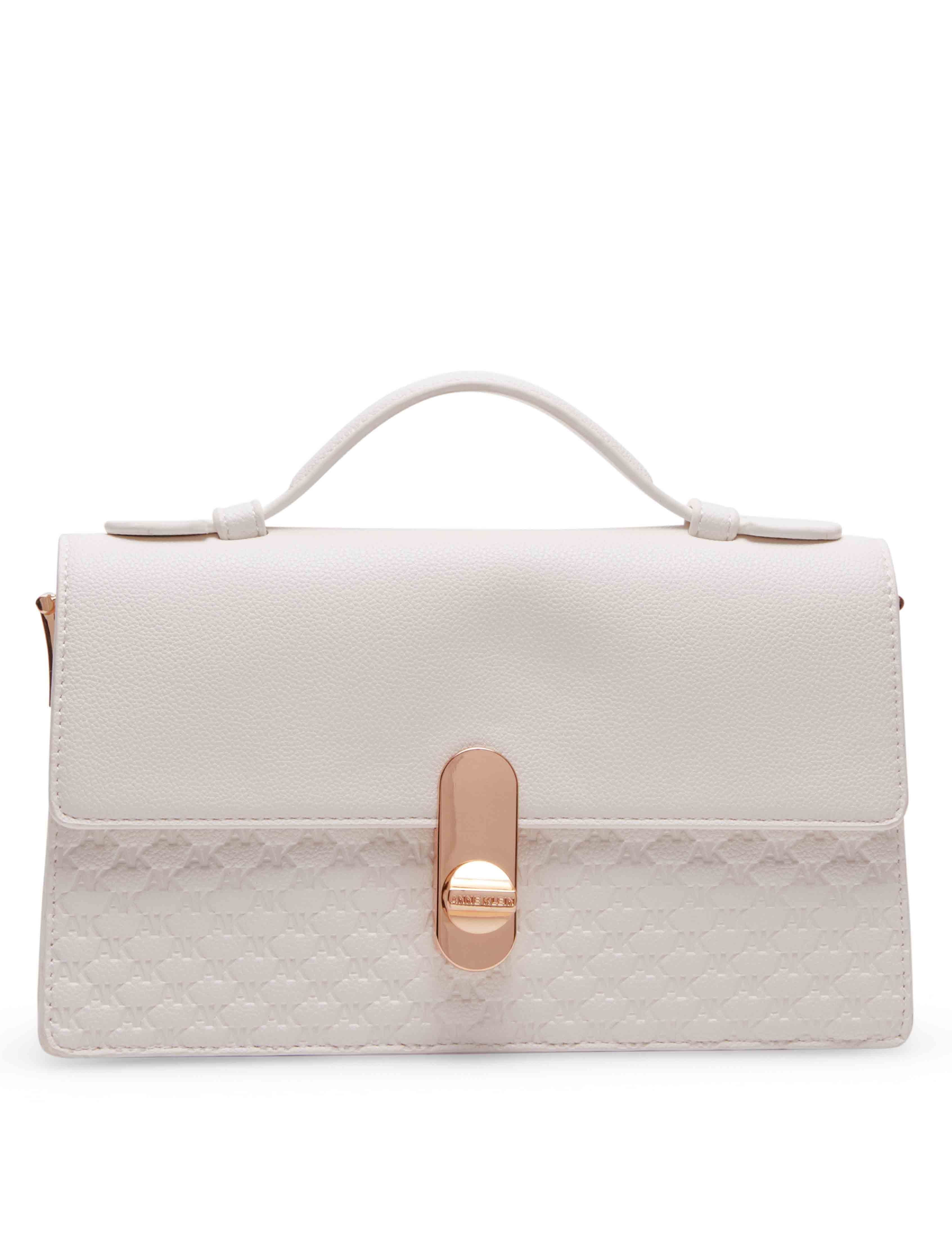 E/W Flap Bag With Turn Lock In AK Debossed Logo sold by Anne Klein