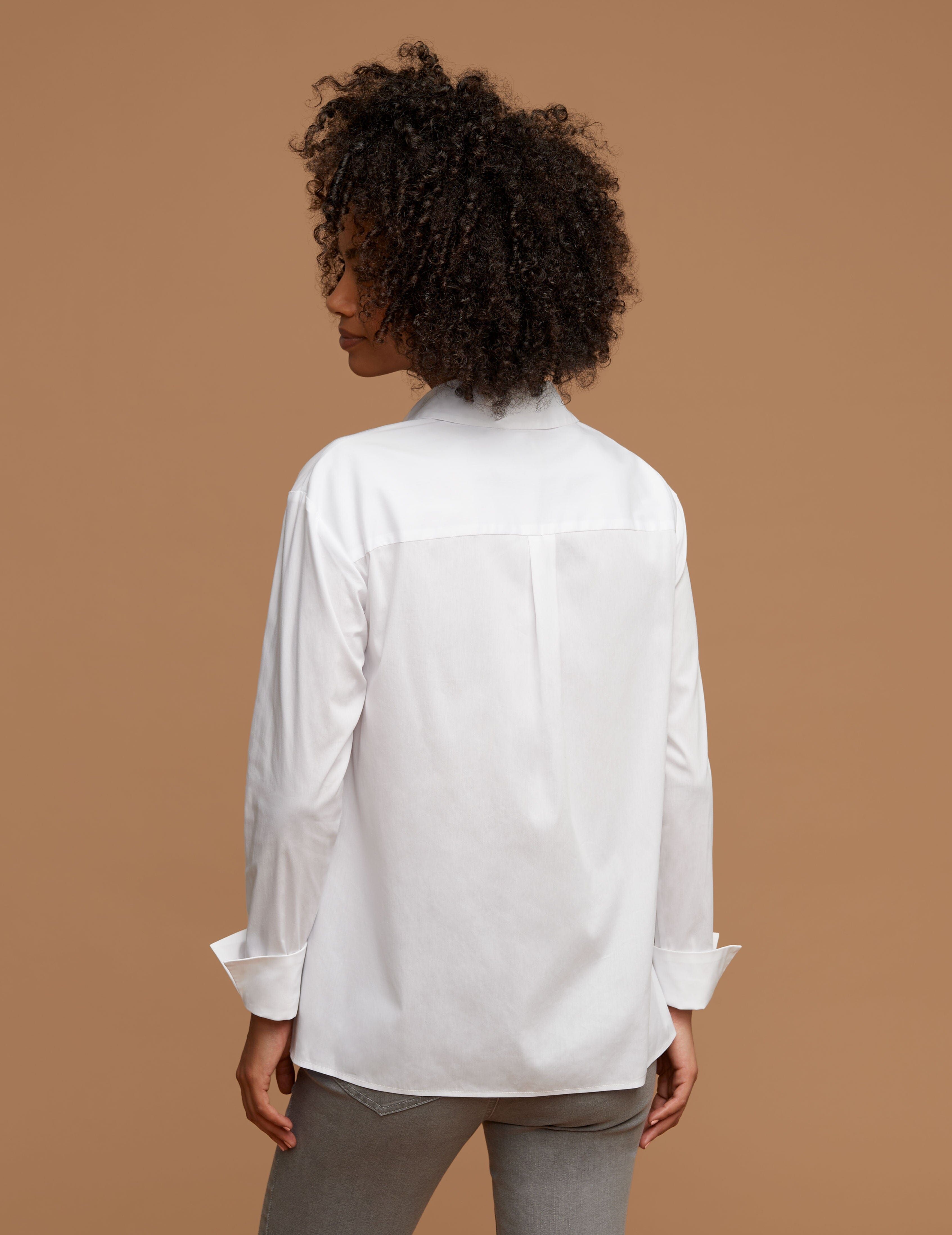 Long Sleeve Poplin Button-Down With Rhinestone Trim sold by Anne Klein product image thumbnail 2