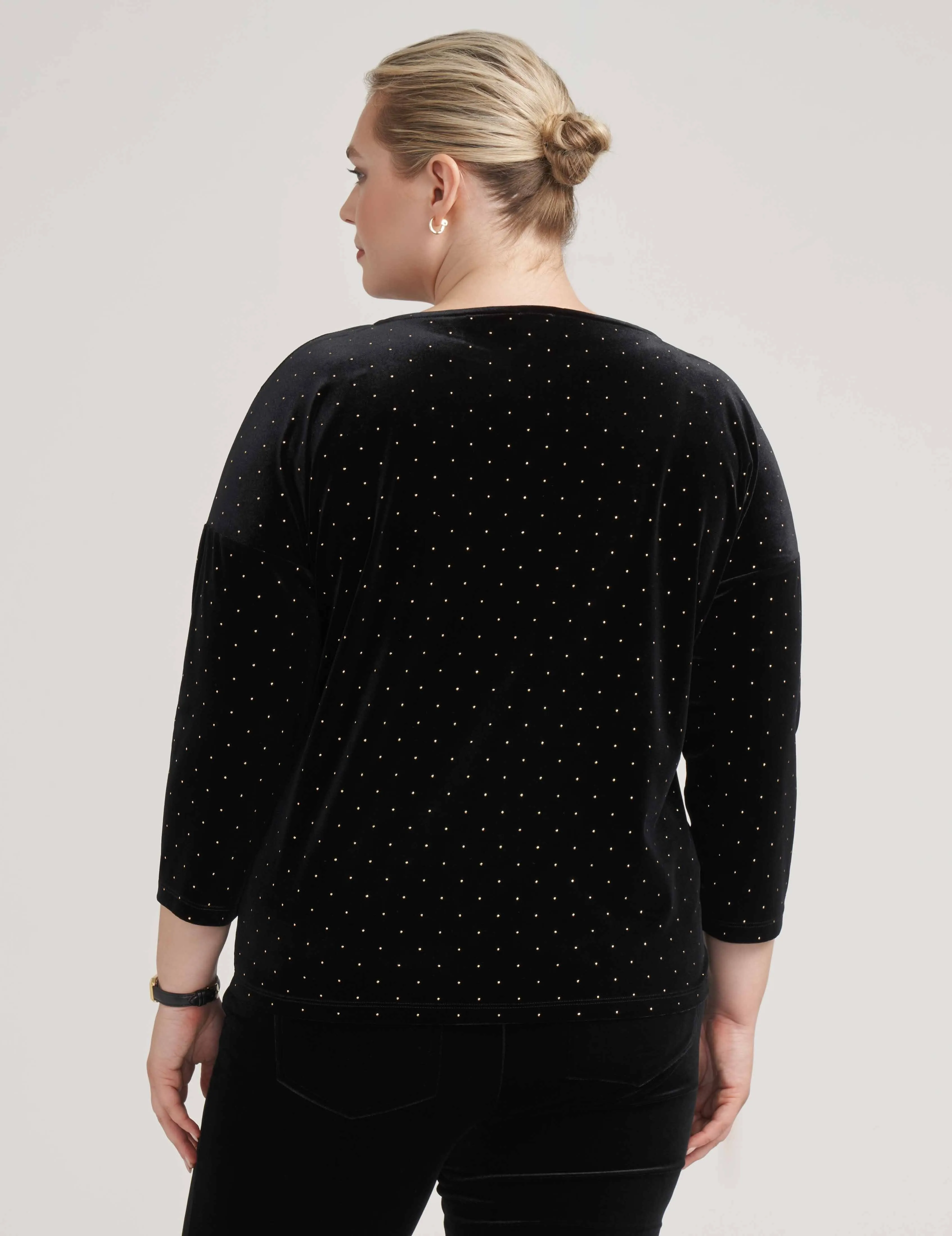 Plus Size Classic Dewdrop Dot Velour Top- Sale sold by Anne Klein product image thumbnail 2